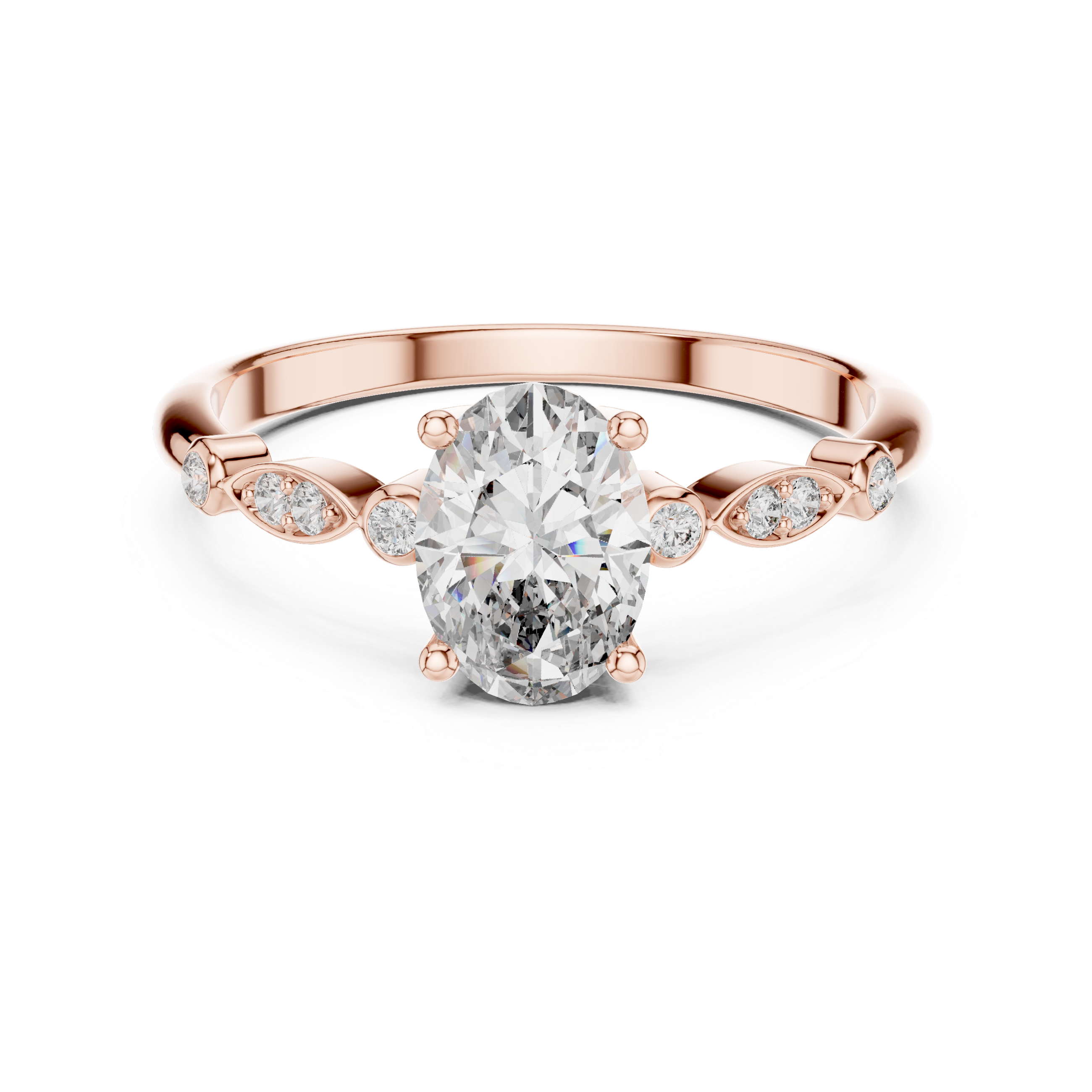 Vintage-Inspired Oval-Cut Diamond Engagement Ring