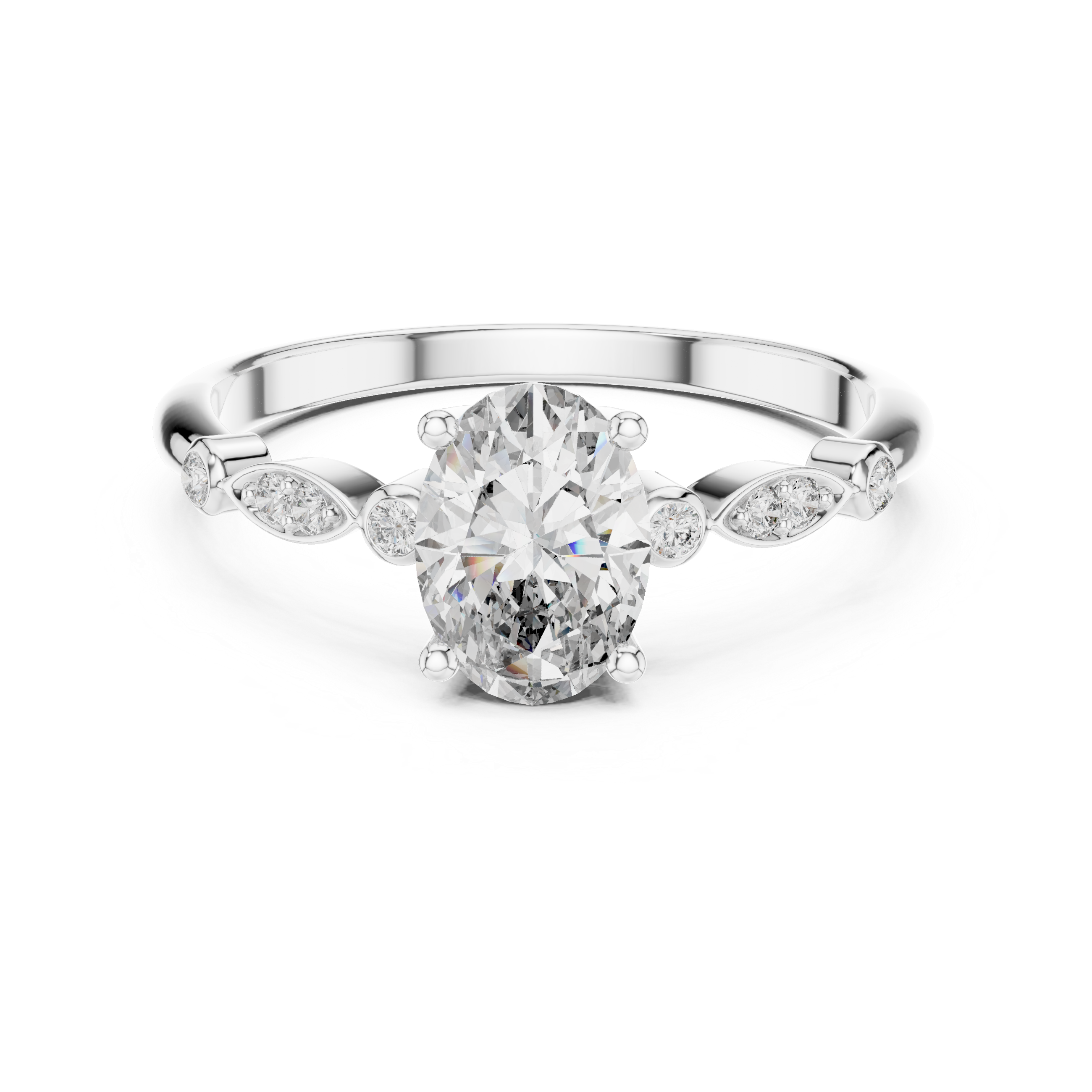 Vintage-Inspired Oval-Cut Diamond Engagement Ring