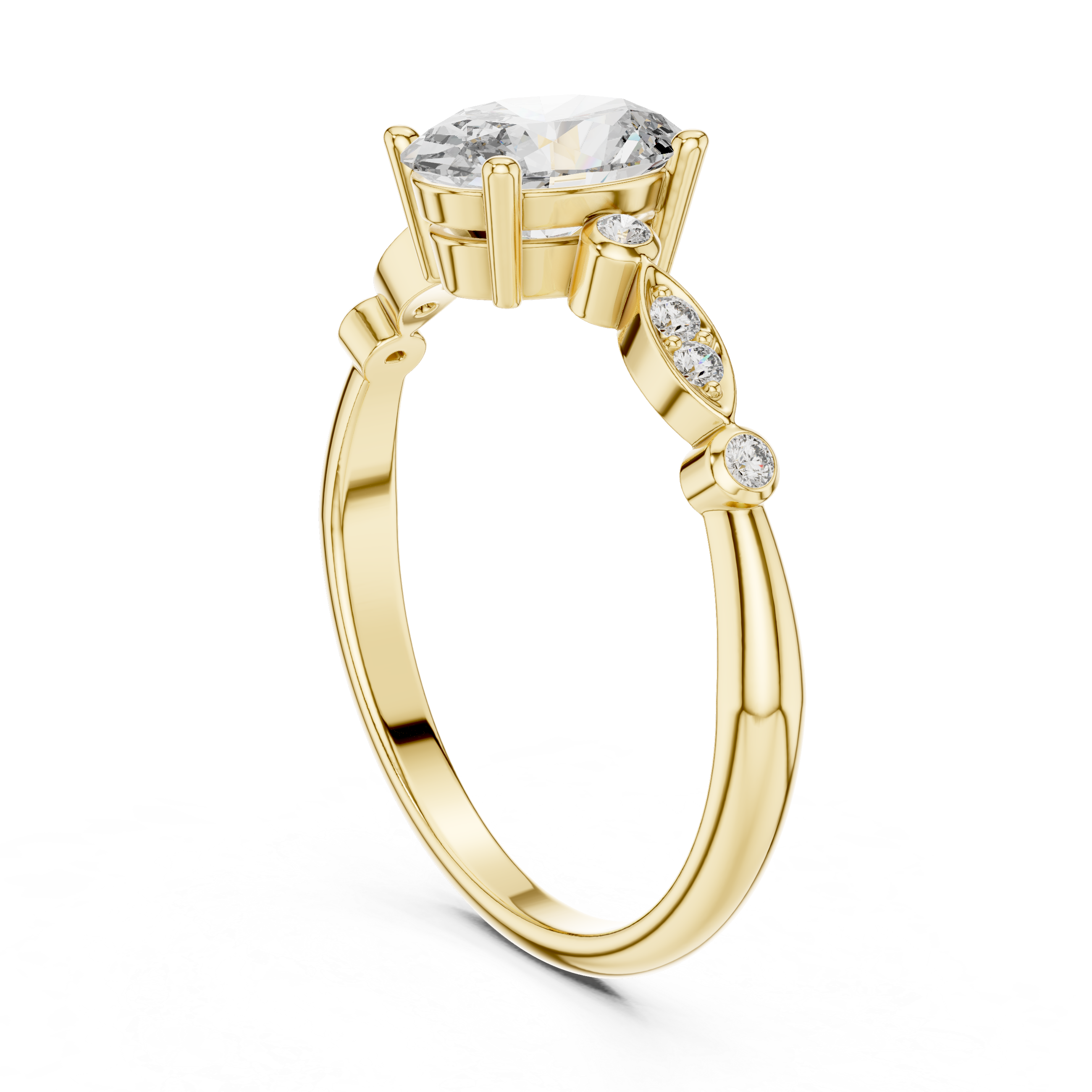 Vintage-Inspired Oval-Cut Diamond Engagement Ring