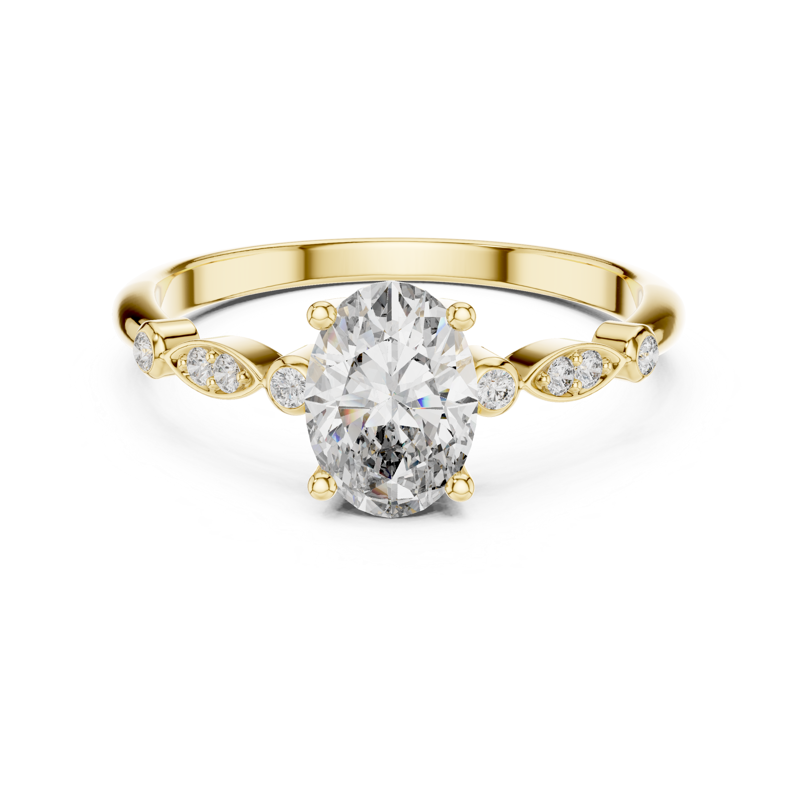 Vintage-Inspired Oval-Cut Diamond Engagement Ring