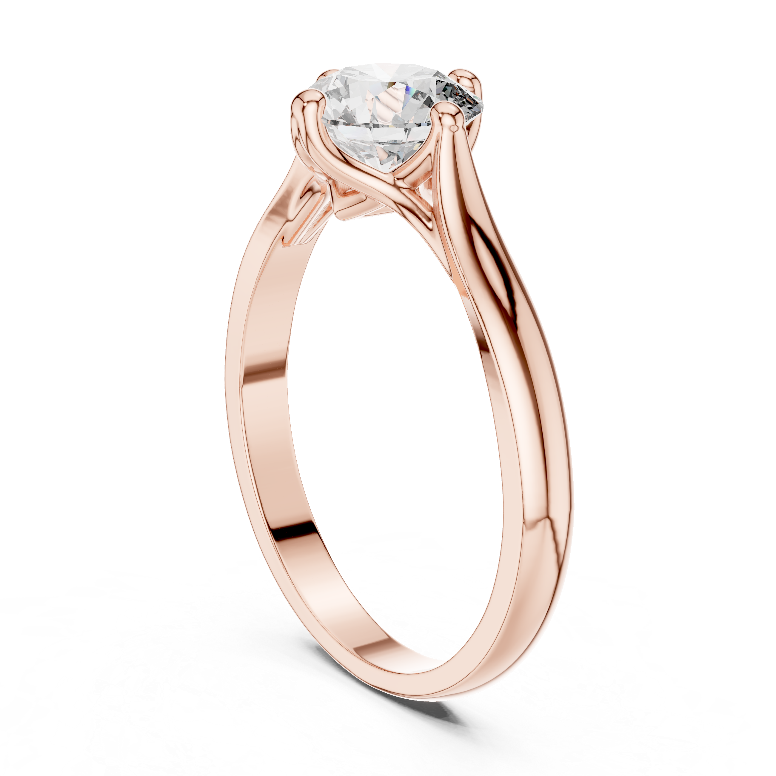 Round-Cut Solitaire Engagement Ring with Open Gallery