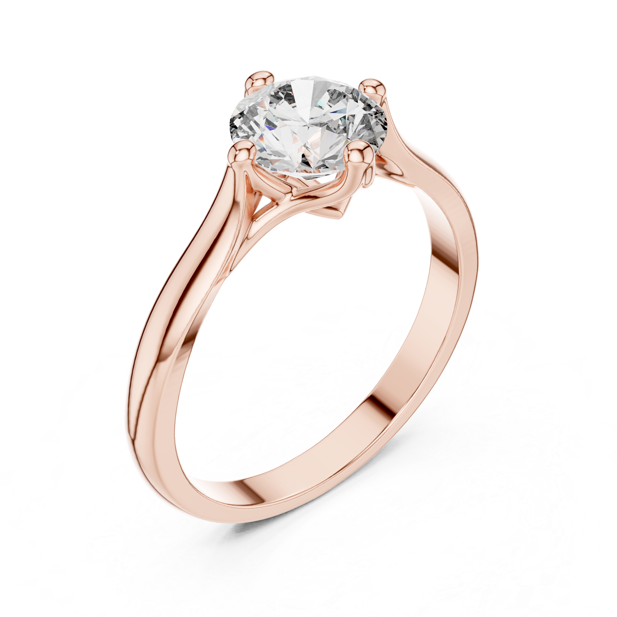 Round-Cut Solitaire Engagement Ring with Open Gallery