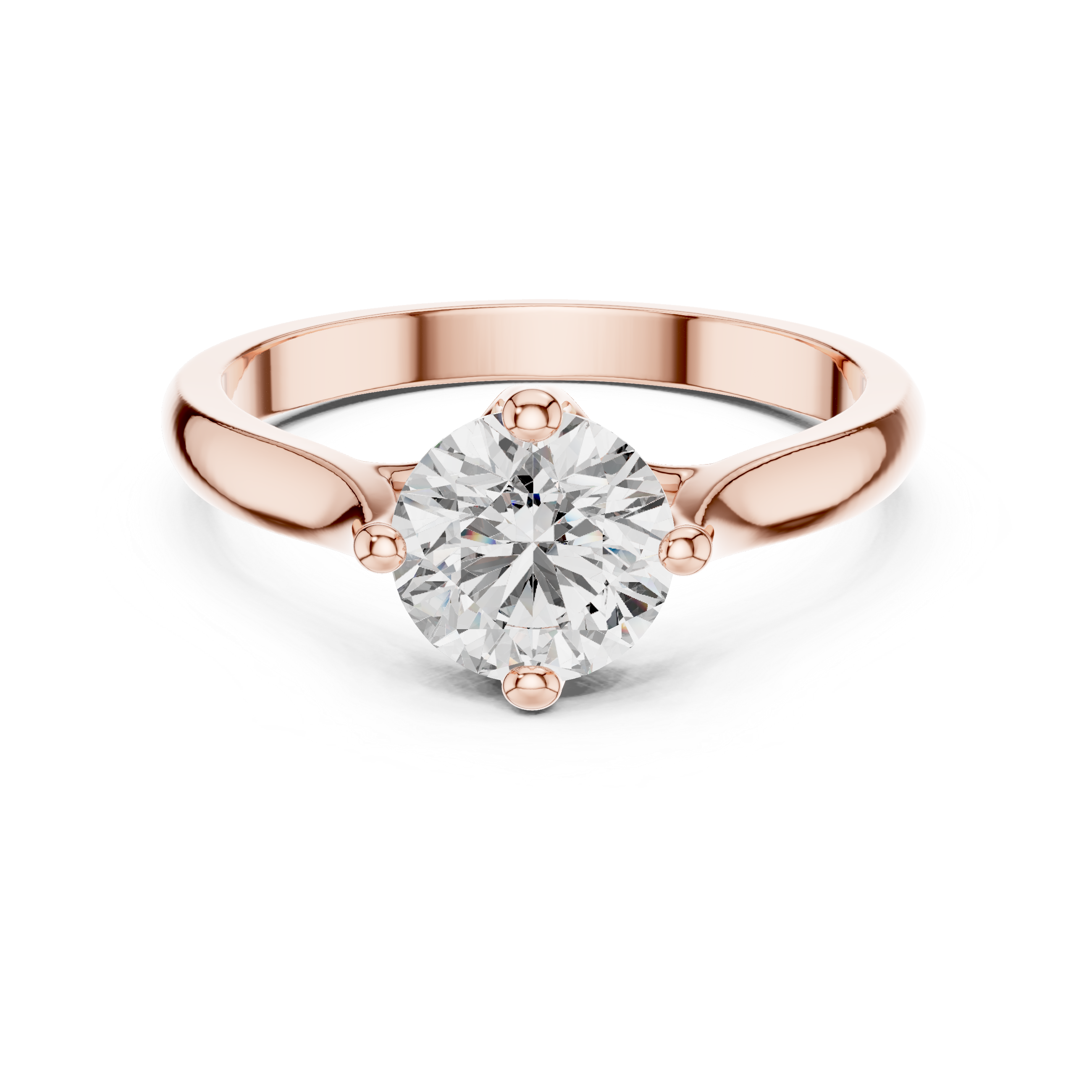 Round-Cut Solitaire Engagement Ring with Open Gallery
