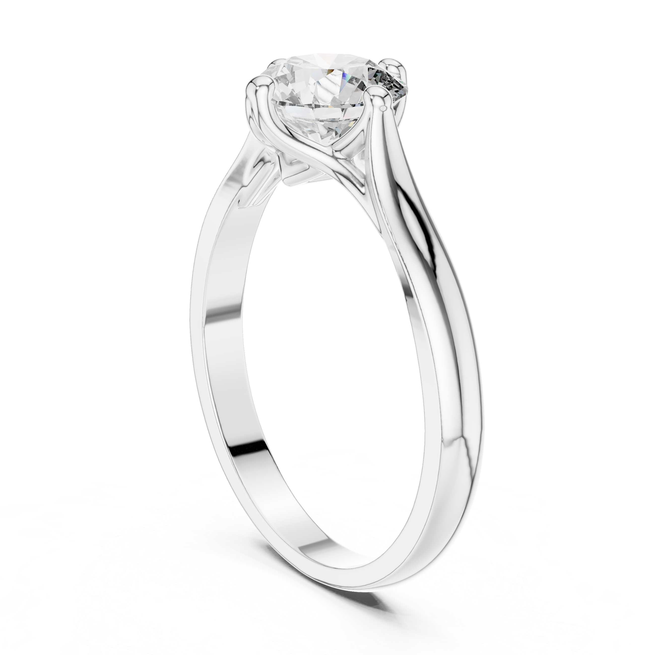 Round-Cut Solitaire Engagement Ring with Open Gallery