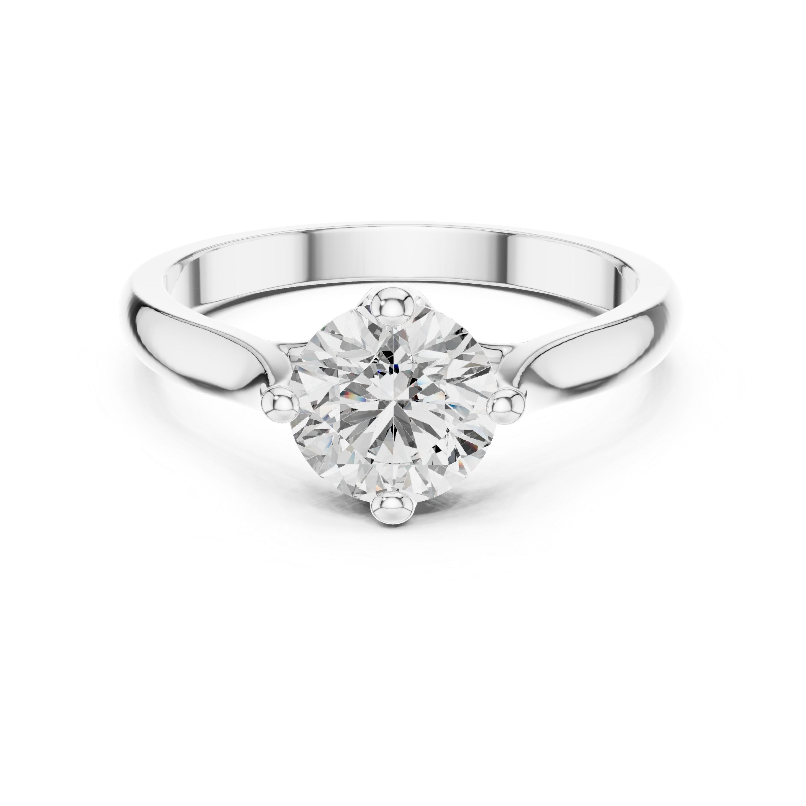 Round-Cut Solitaire Engagement Ring with Open Gallery