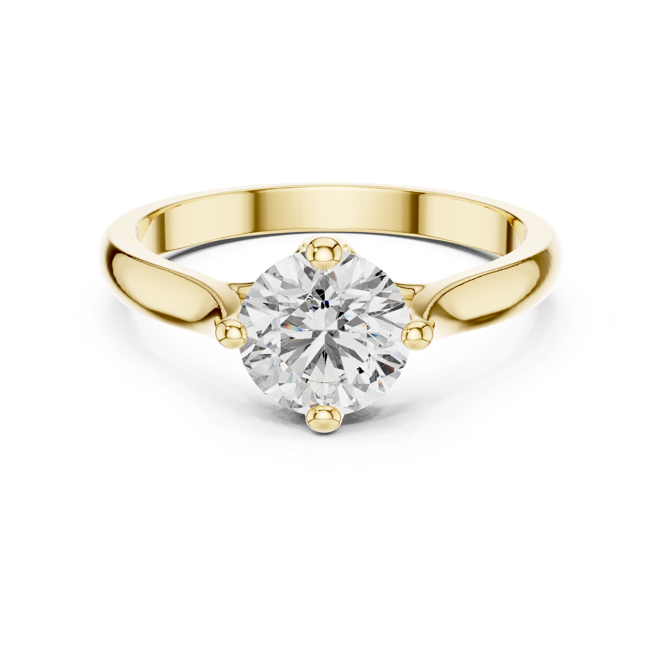 Round-Cut Solitaire Engagement Ring with Open Gallery