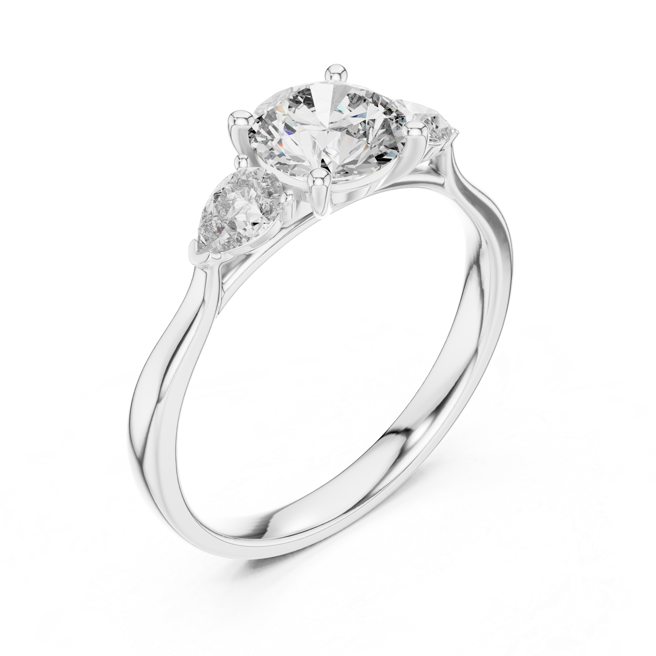 Timeless Round and Pear Diamond Ring