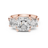 Engagement Ring with Cushion-Cut Center and Trillion Side Diamonds
