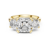Engagement Ring with Cushion-Cut Center and Trillion Side Diamonds
