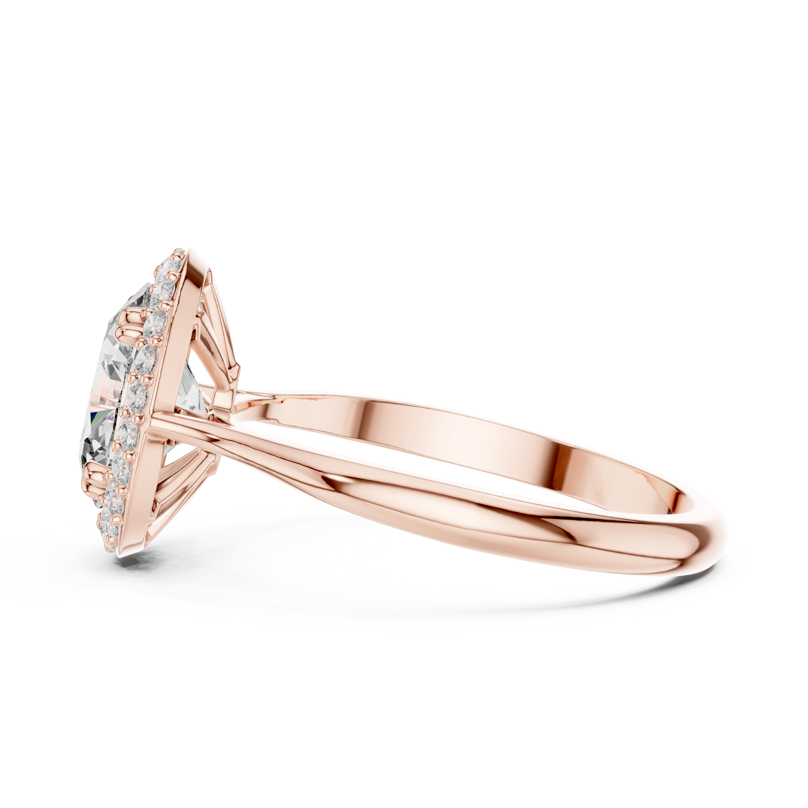 Luxurious Oval Halo Ring with Diamond