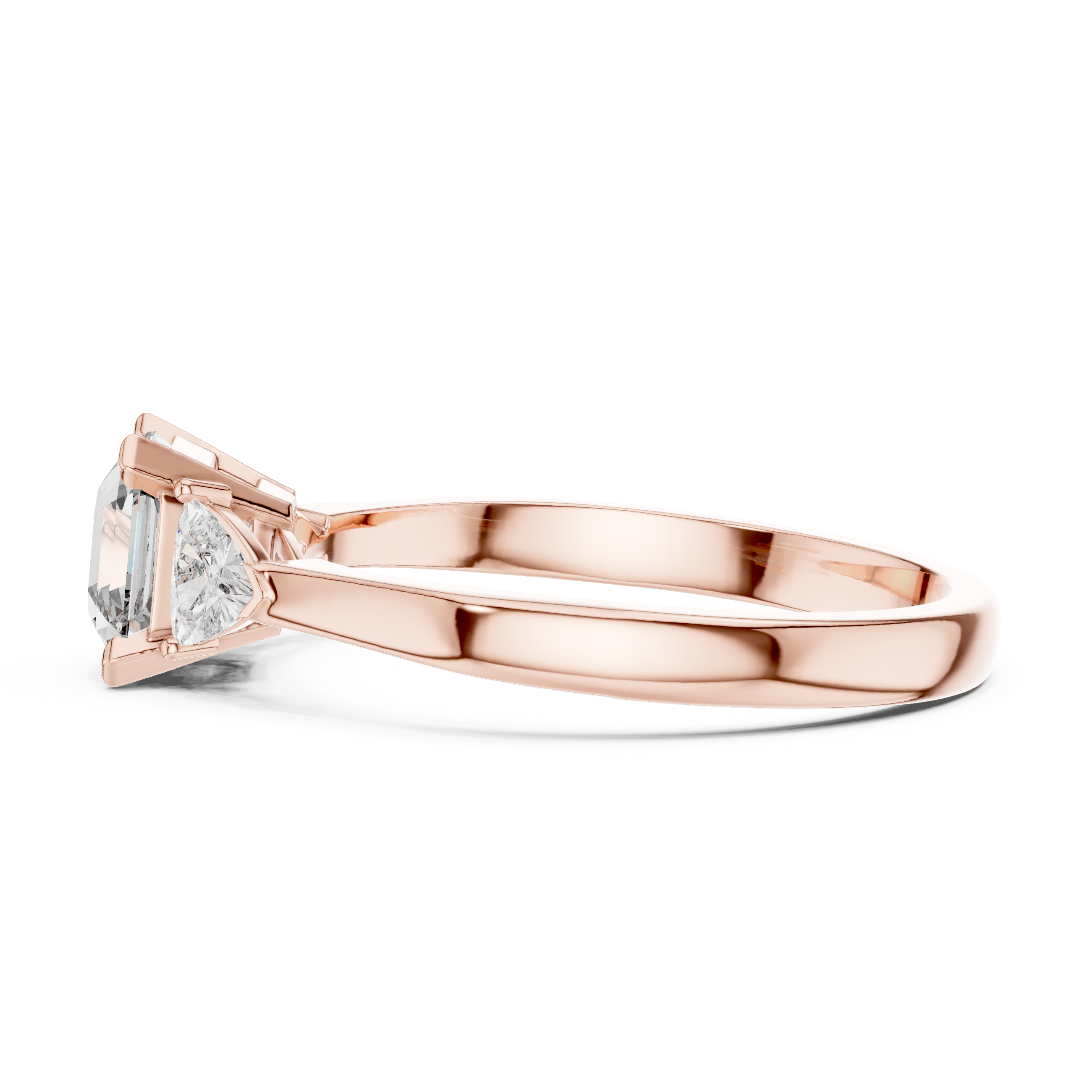 Enchanting Trio: Radiant-Cut Diamond Flanked by Pear Accents