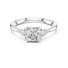 Enchanting Trio: Radiant-Cut Diamond Flanked by Pear Accents