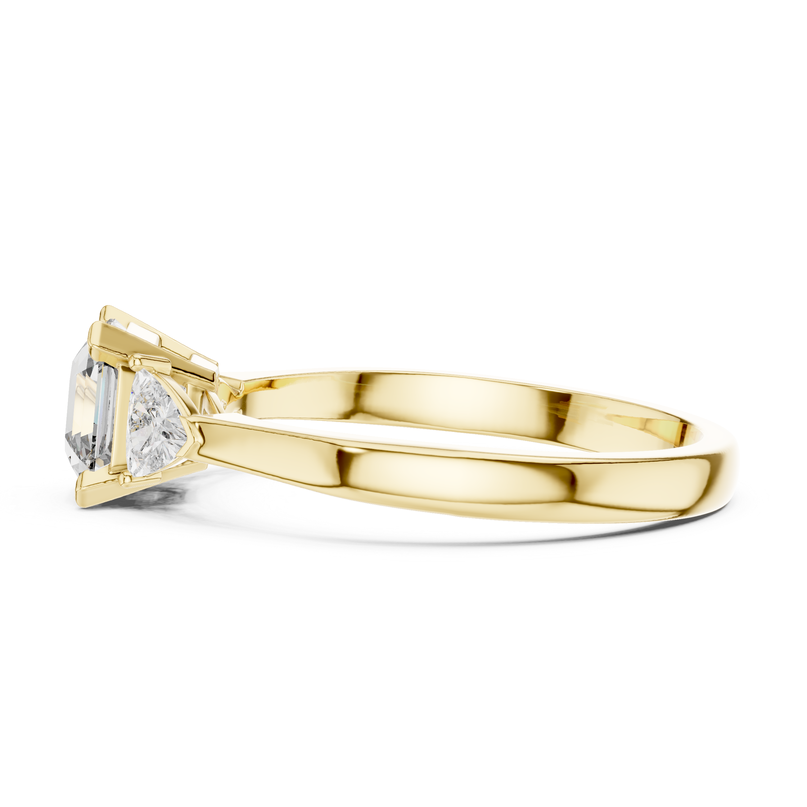 Enchanting Trio: Radiant-Cut Diamond Flanked by Pear Accents