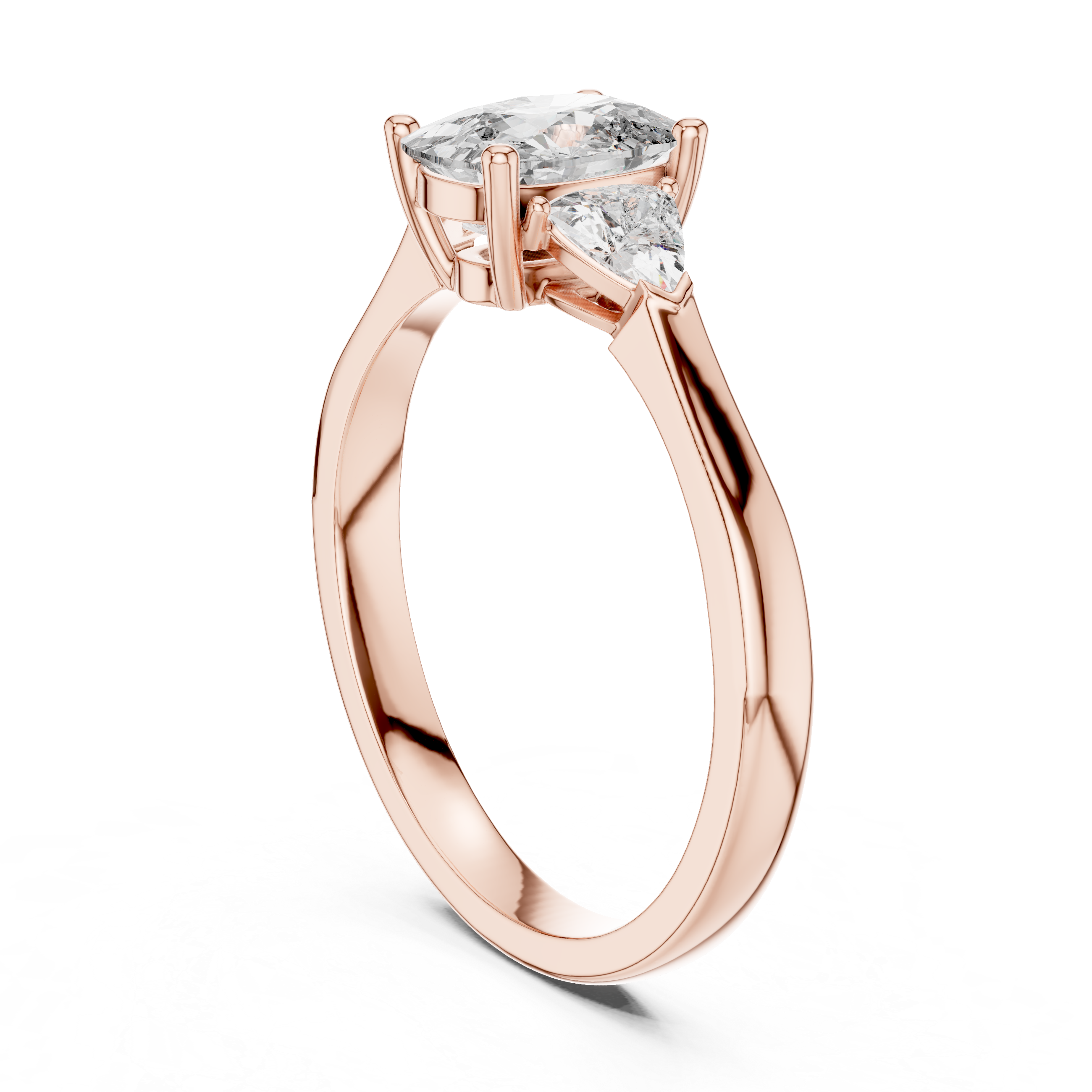 Cushion-Cut and Pear Three-Stone Diamond Engagement Ring