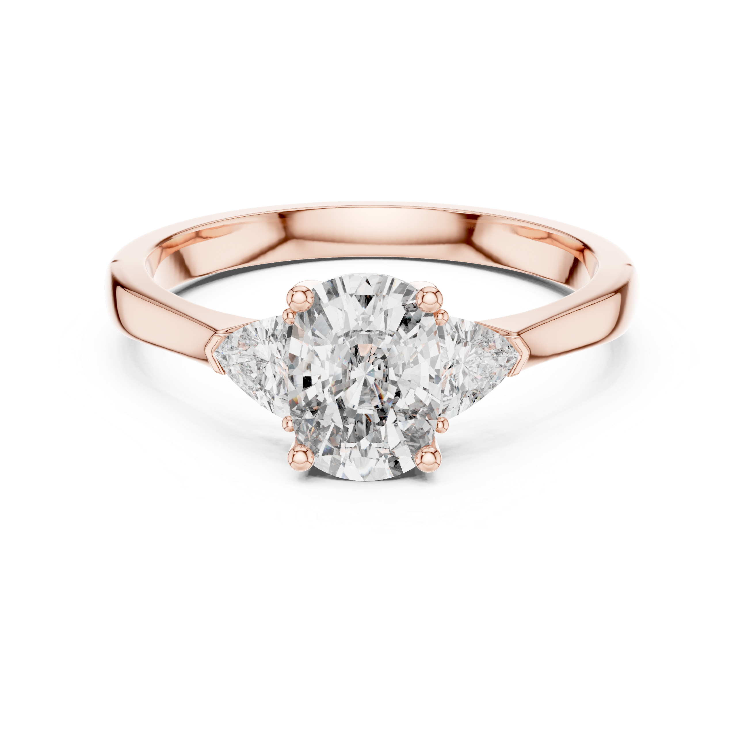 Cushion-Cut and Pear Three-Stone Diamond Engagement Ring