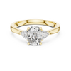 Cushion-Cut and Pear Three-Stone Diamond Engagement Ring