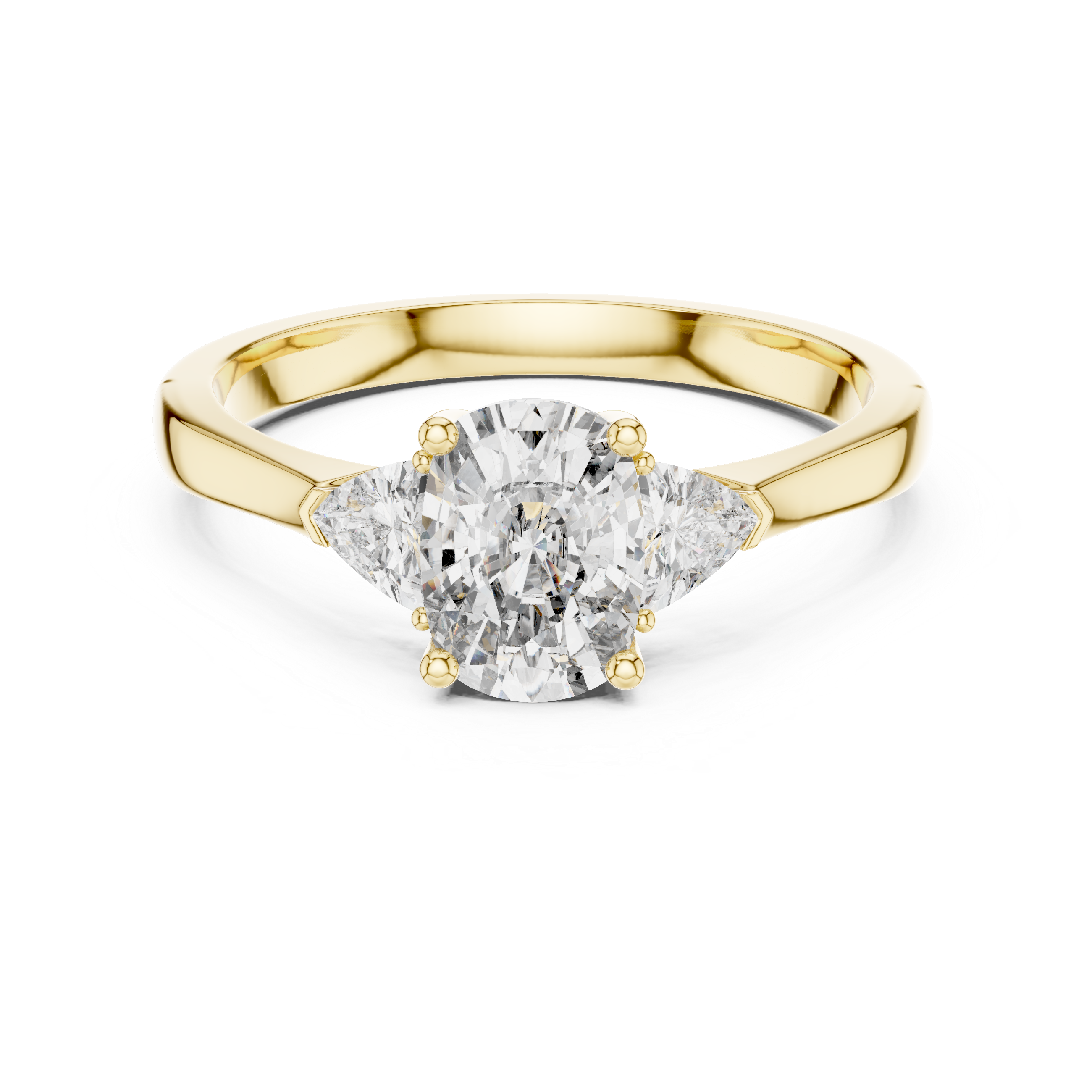 Cushion-Cut and Pear Three-Stone Diamond Engagement Ring
