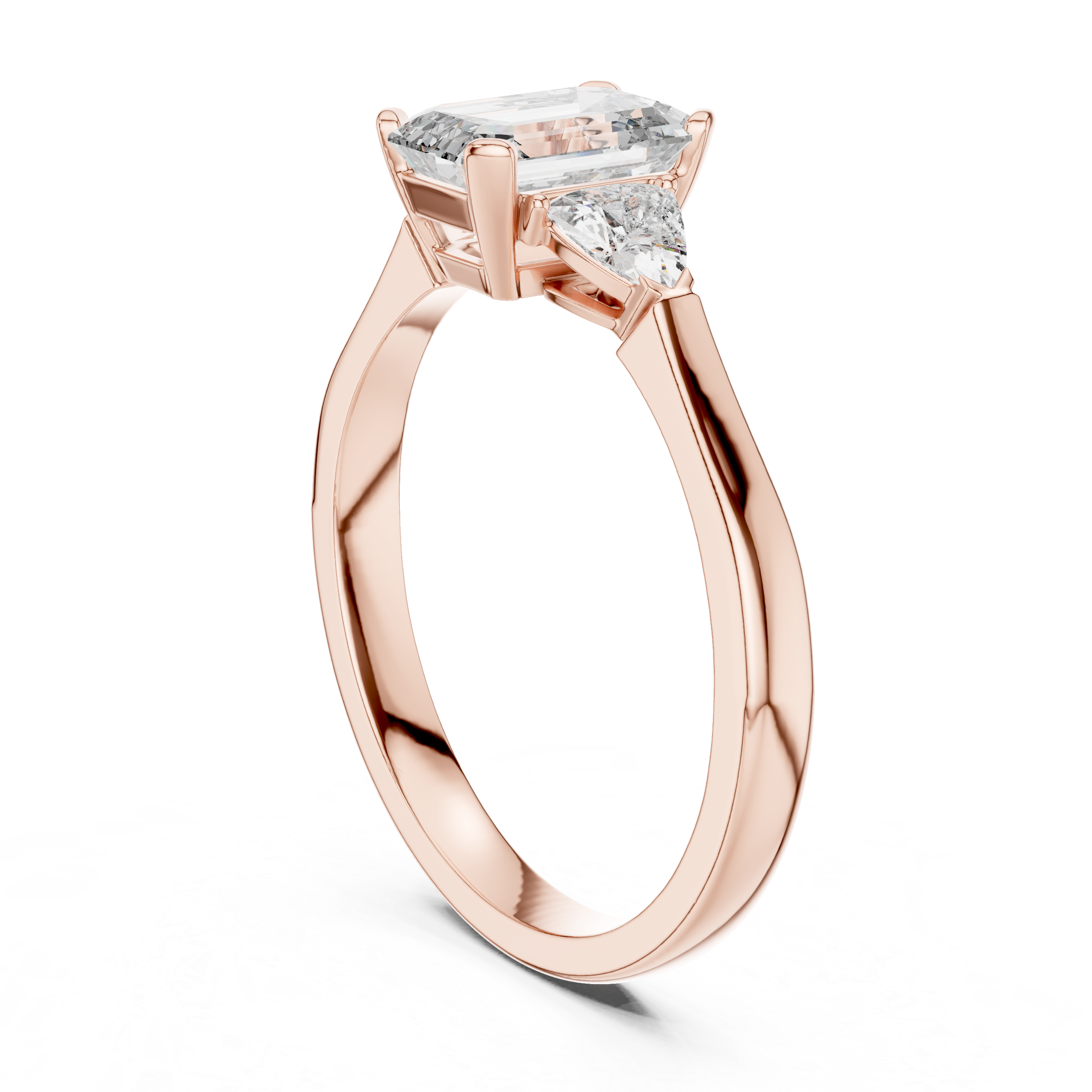 Emerald-Cut and Pear Three-Stone Diamond