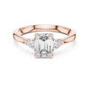 Emerald-Cut and Pear Three-Stone Diamond