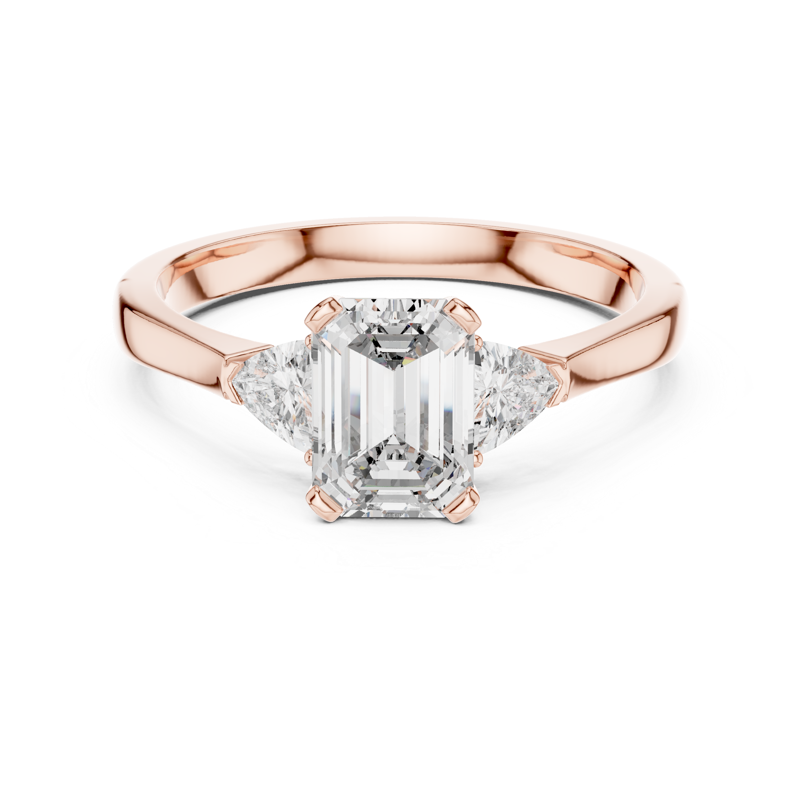 Emerald-Cut and Pear Three-Stone Diamond