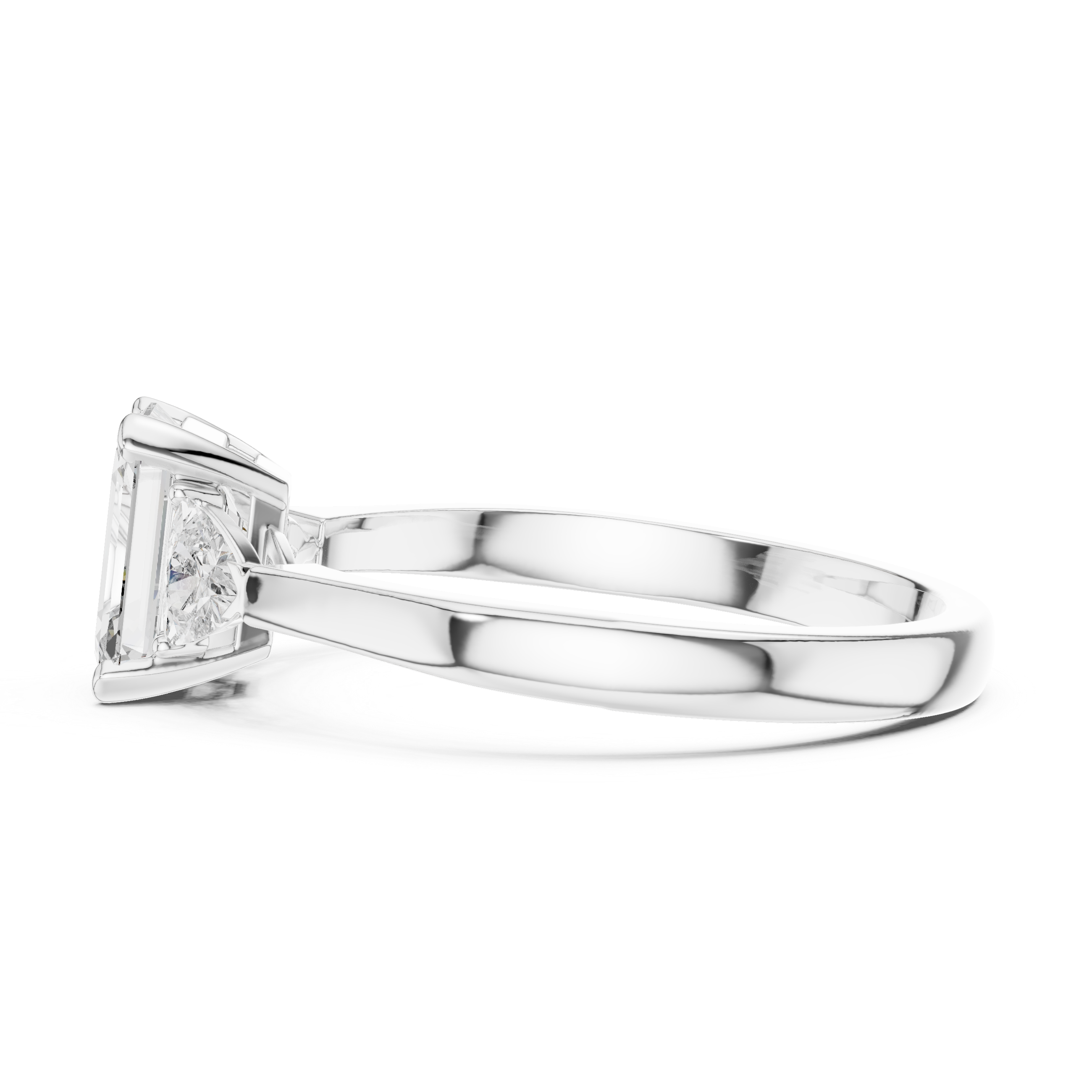 Emerald-Cut and Pear Three-Stone Diamond