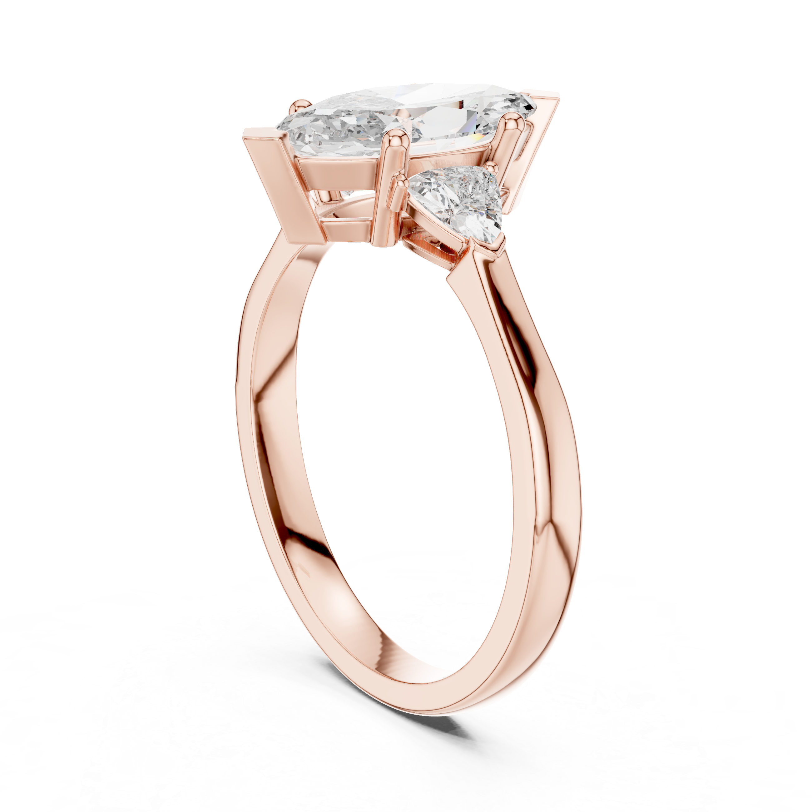 Marquise-Cut and Pear Three-Stone Diamond
