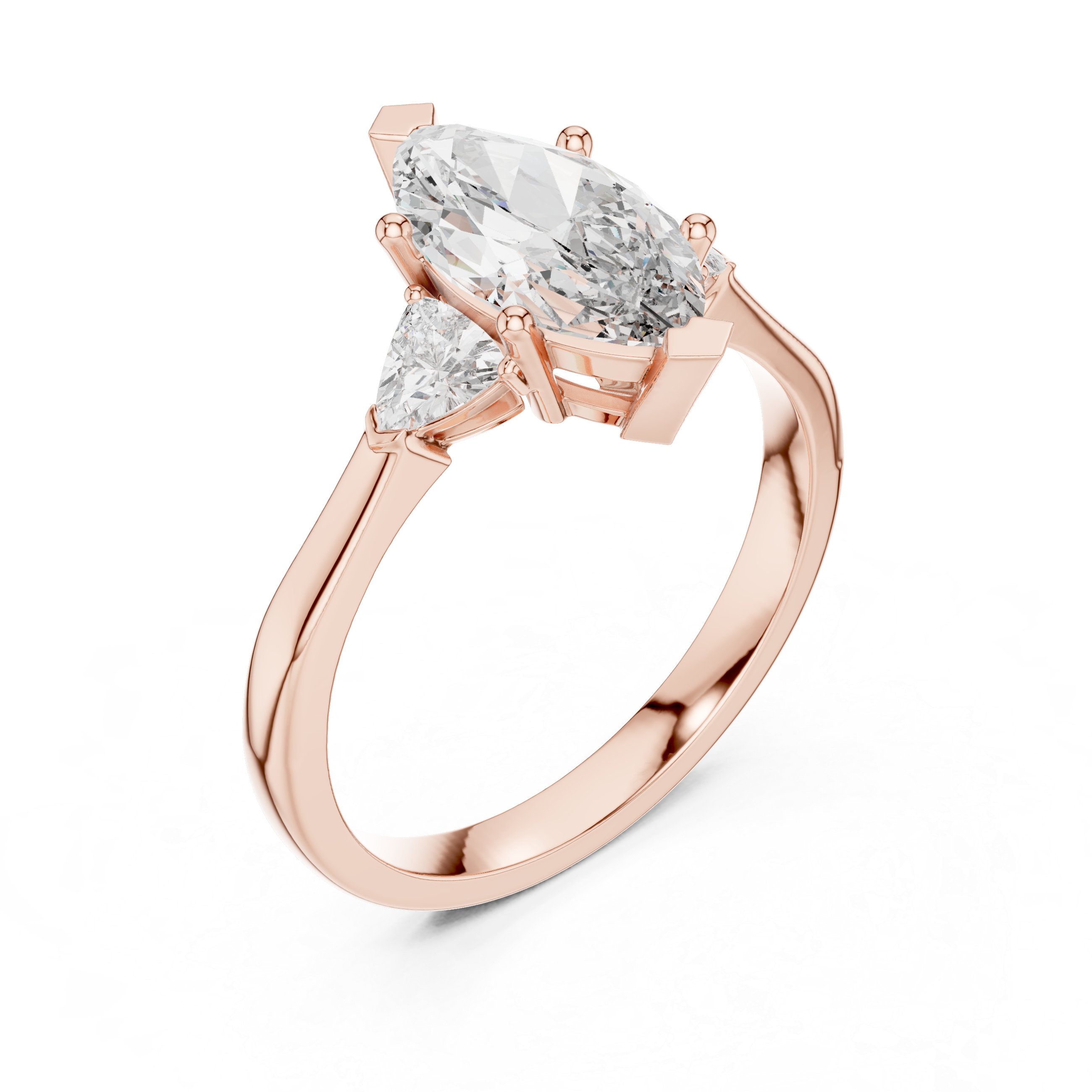 Marquise-Cut and Pear Three-Stone Diamond