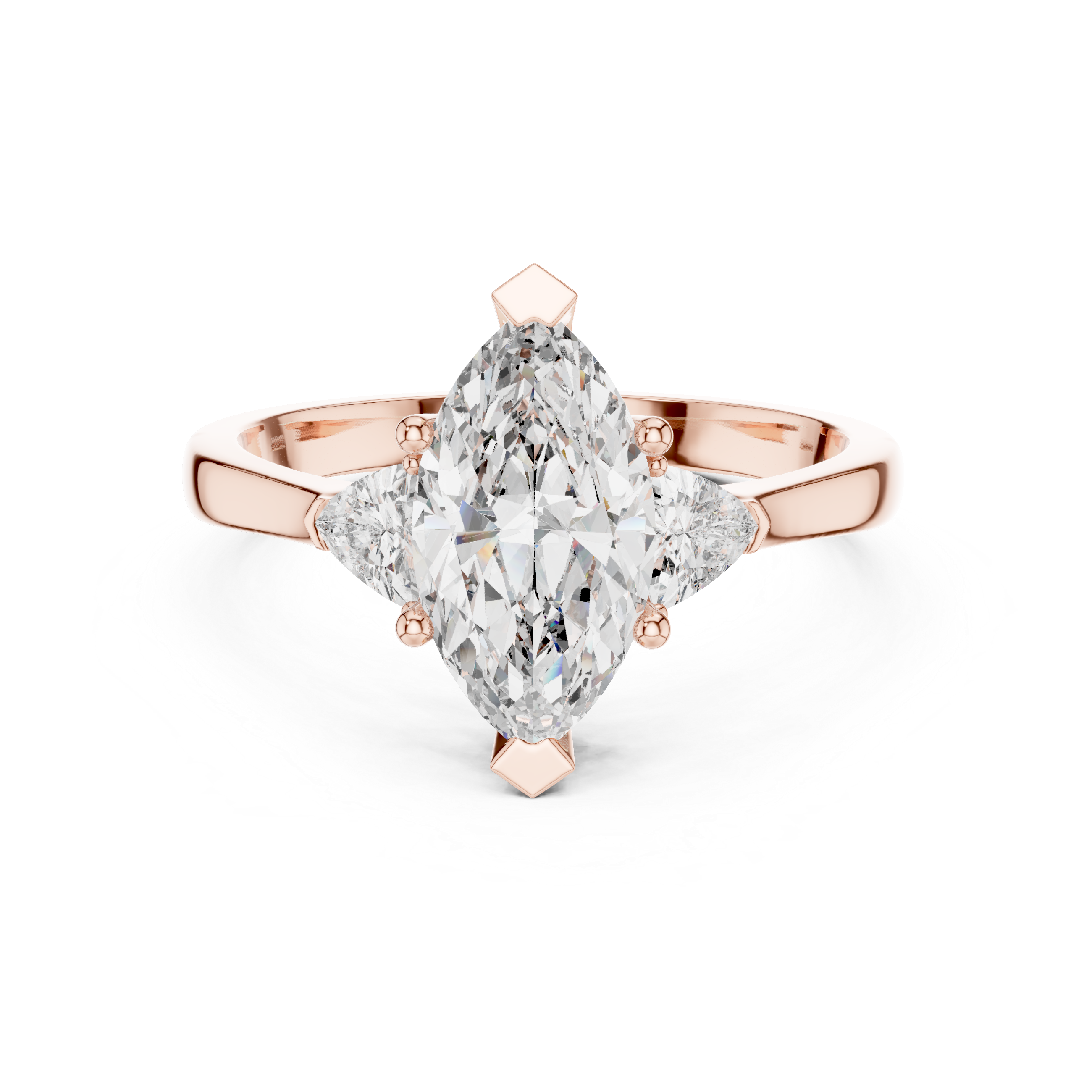 Marquise-Cut and Pear Three-Stone Diamond
