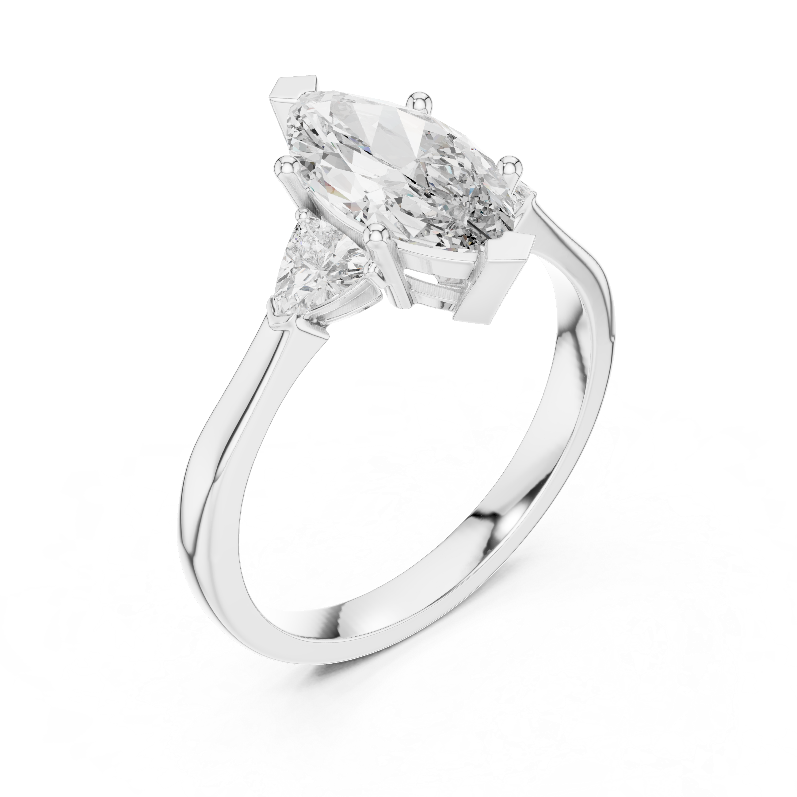 Marquise-Cut and Pear Three-Stone Diamond