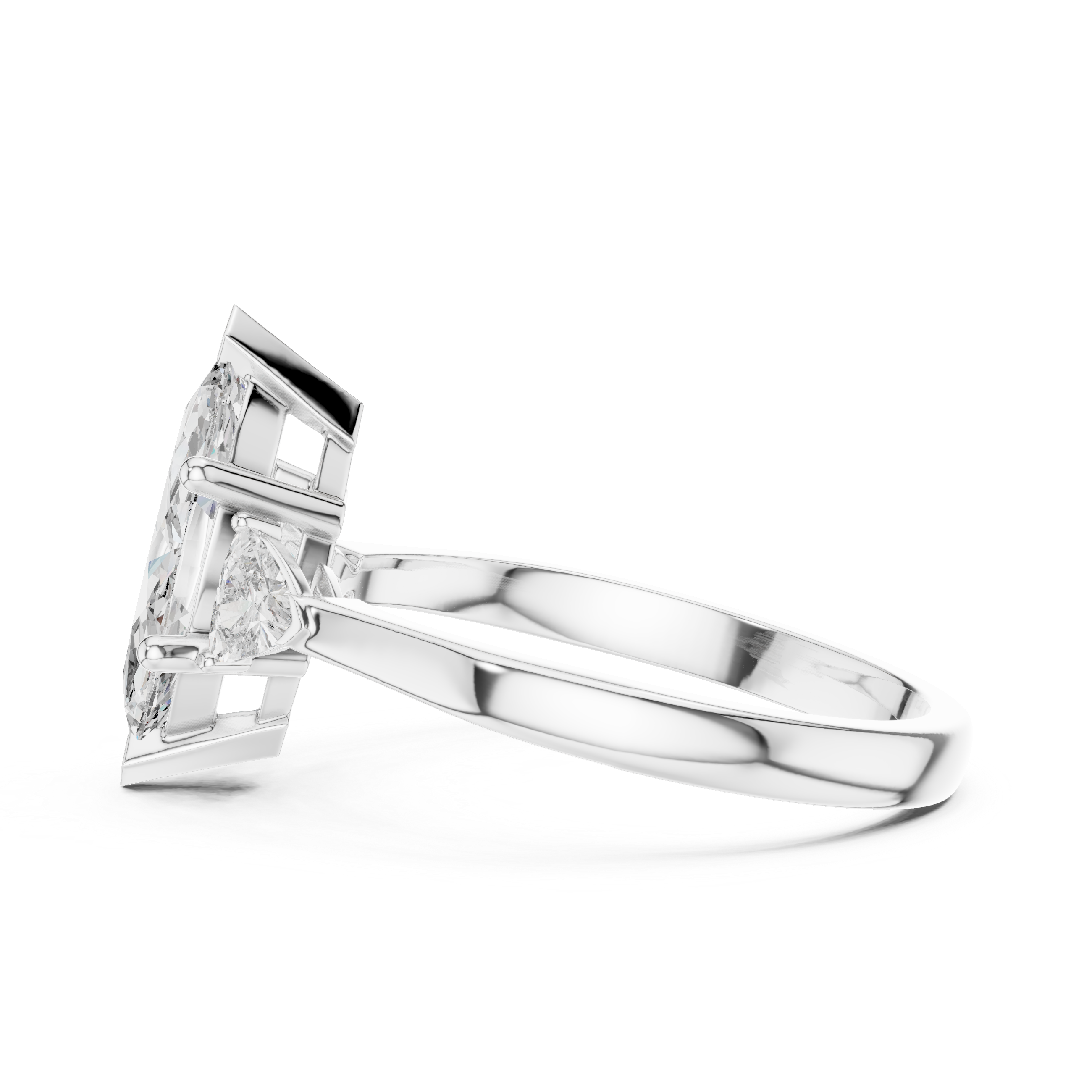 Marquise-Cut and Pear Three-Stone Diamond