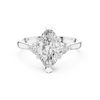 Marquise-Cut and Pear Three-Stone Diamond