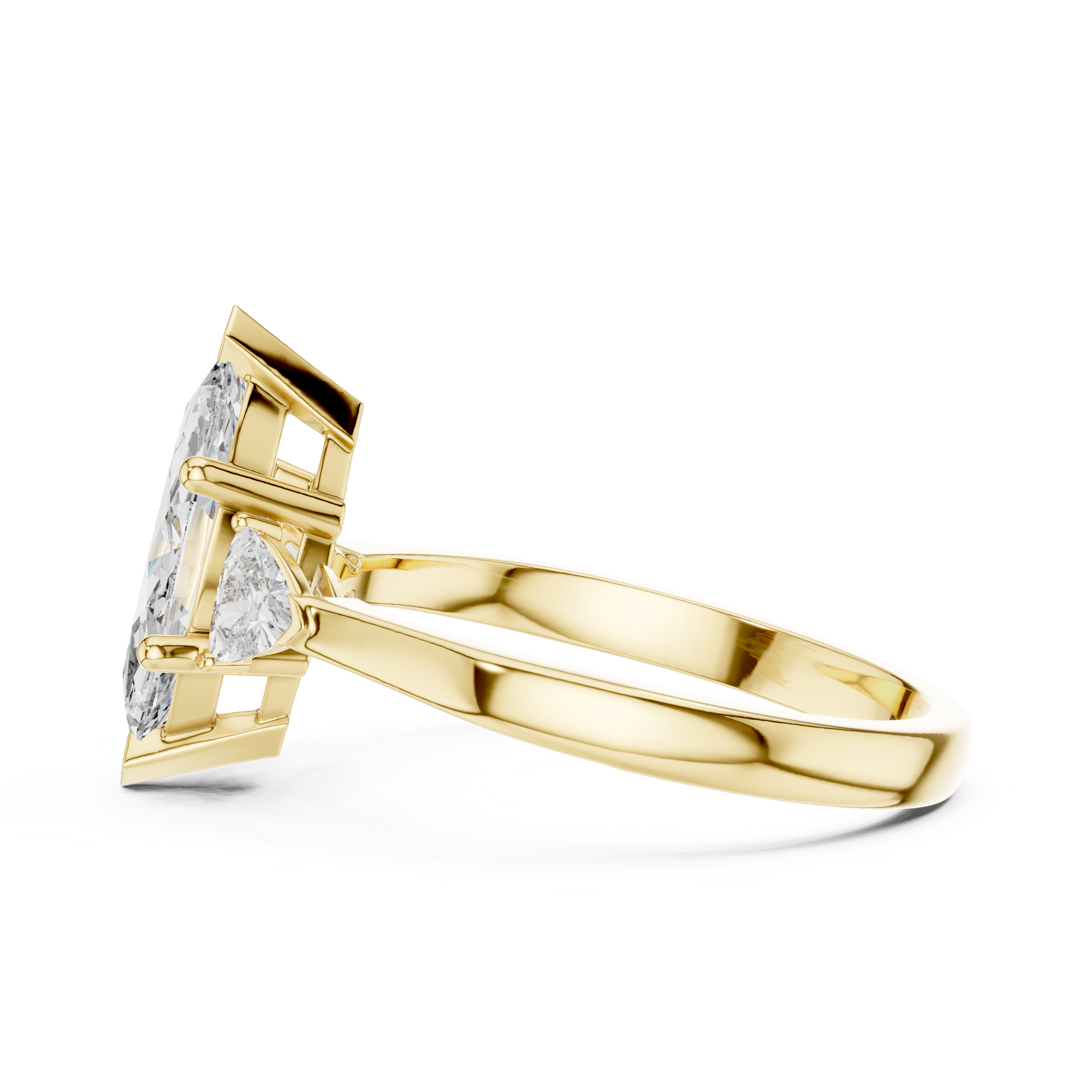 Marquise-Cut and Pear Three-Stone Diamond