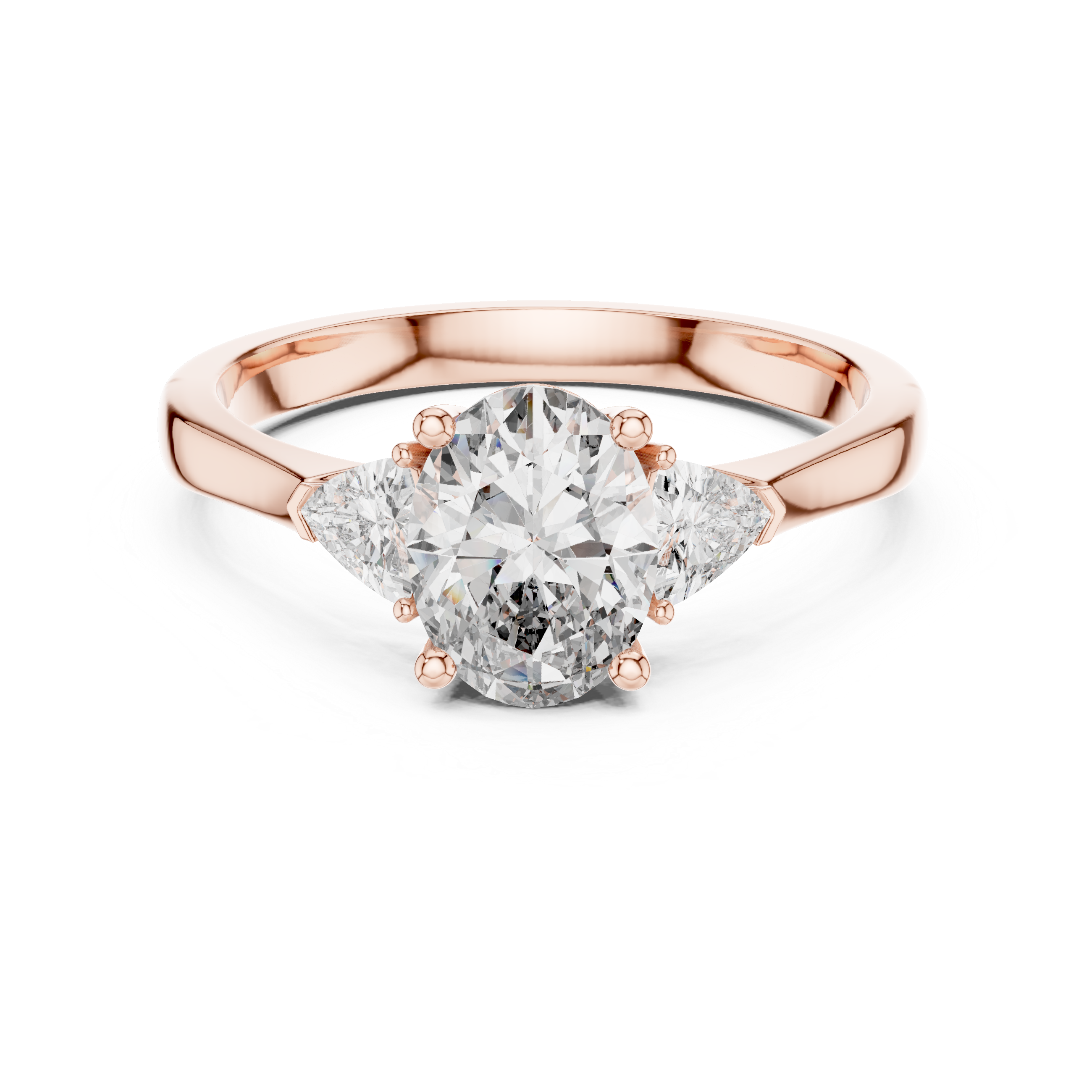 Oval-Cut and Pear Three-Stone Diamond