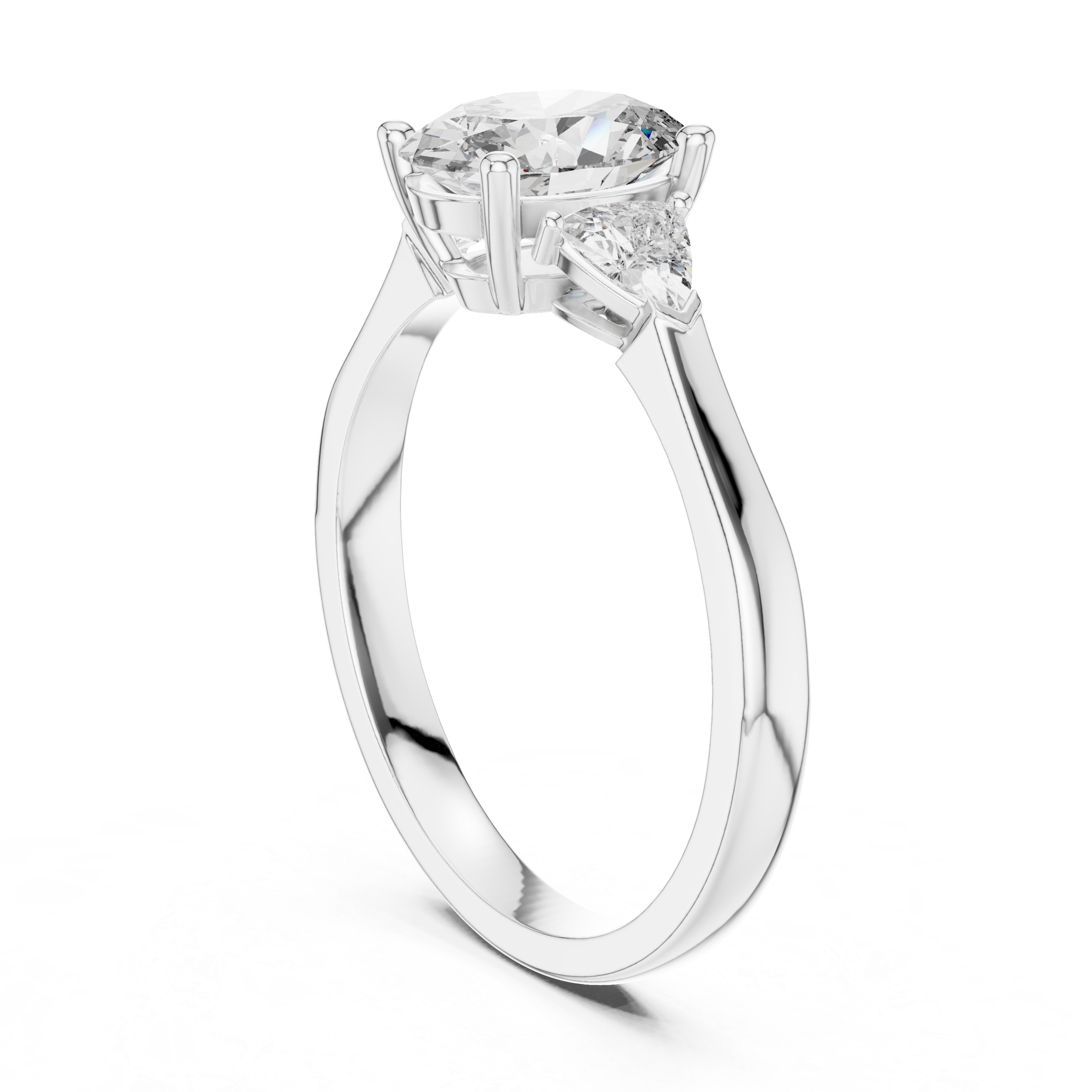 Oval-Cut and Pear Three-Stone Diamond