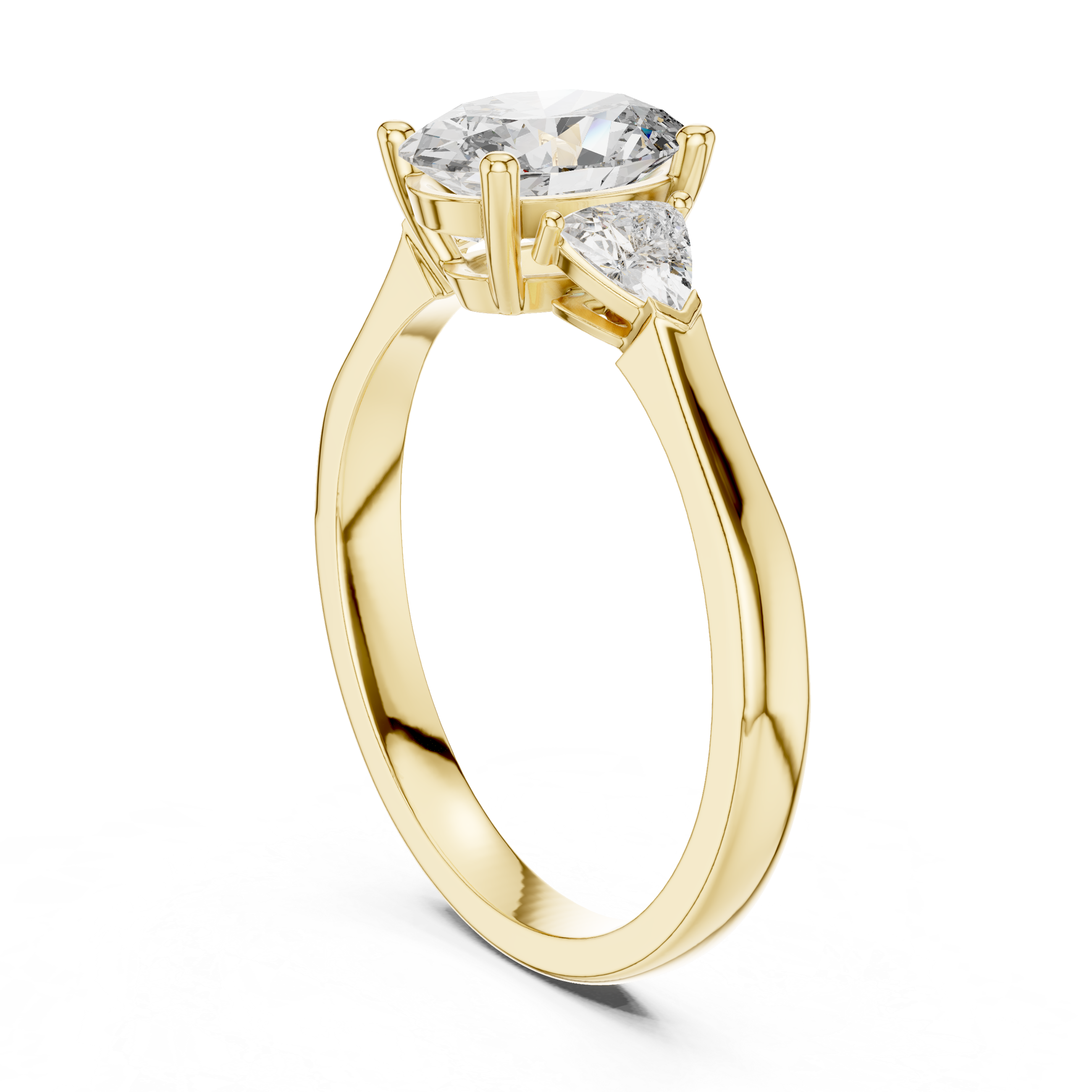 Oval-Cut and Pear Three-Stone Diamond