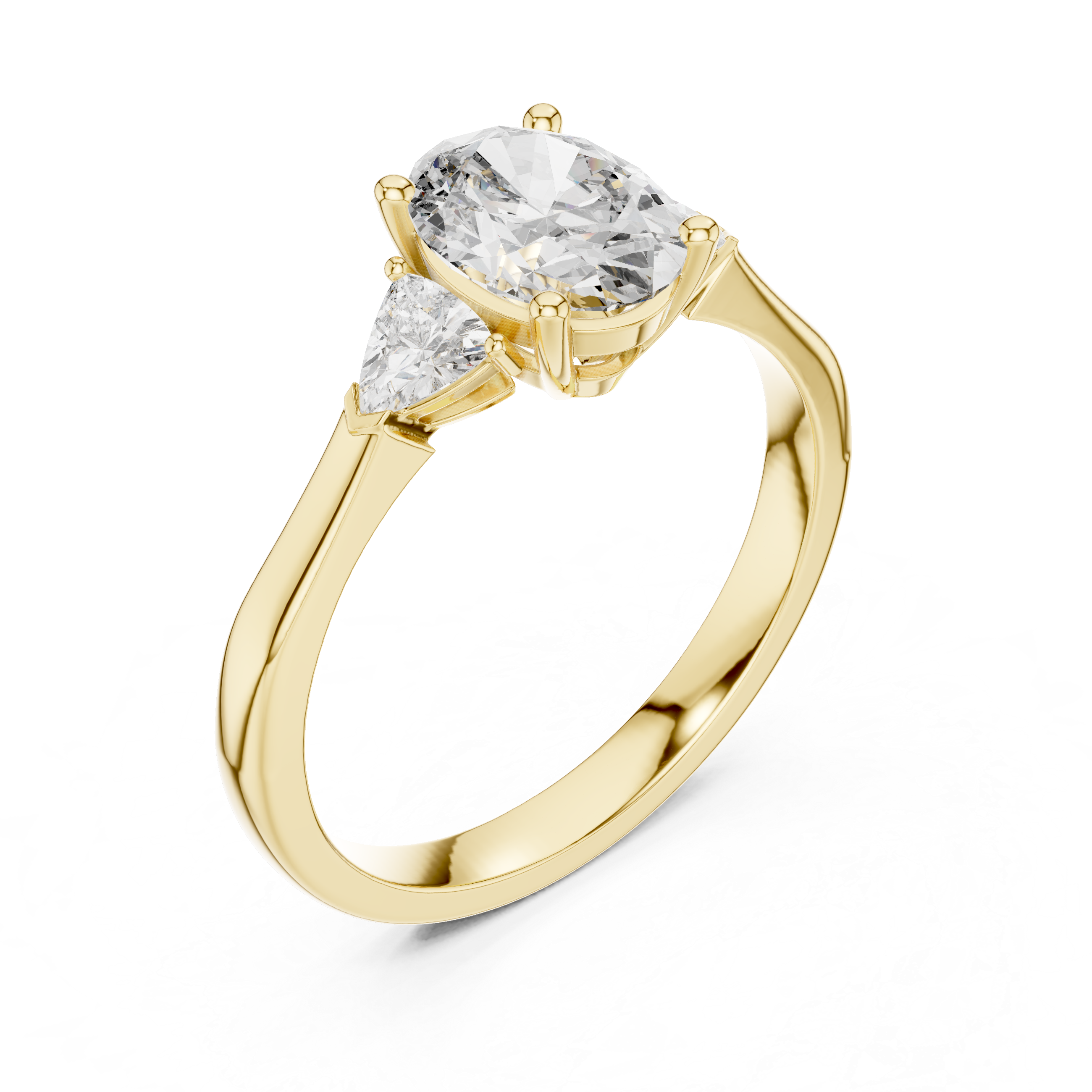 Oval-Cut and Pear Three-Stone Diamond
