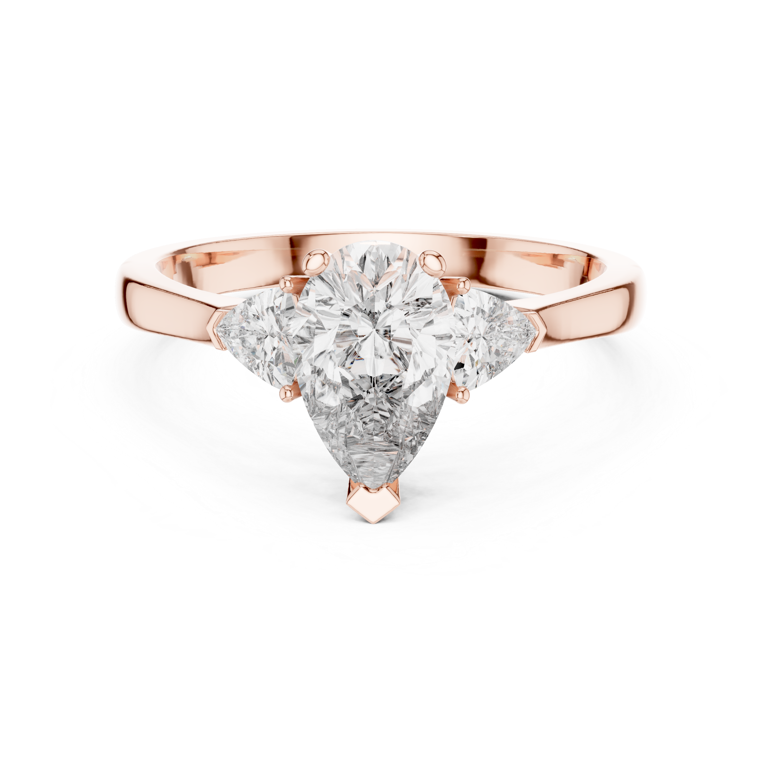 Pear-Cut and Pear Three-Stone Diamond Engagement Ring
