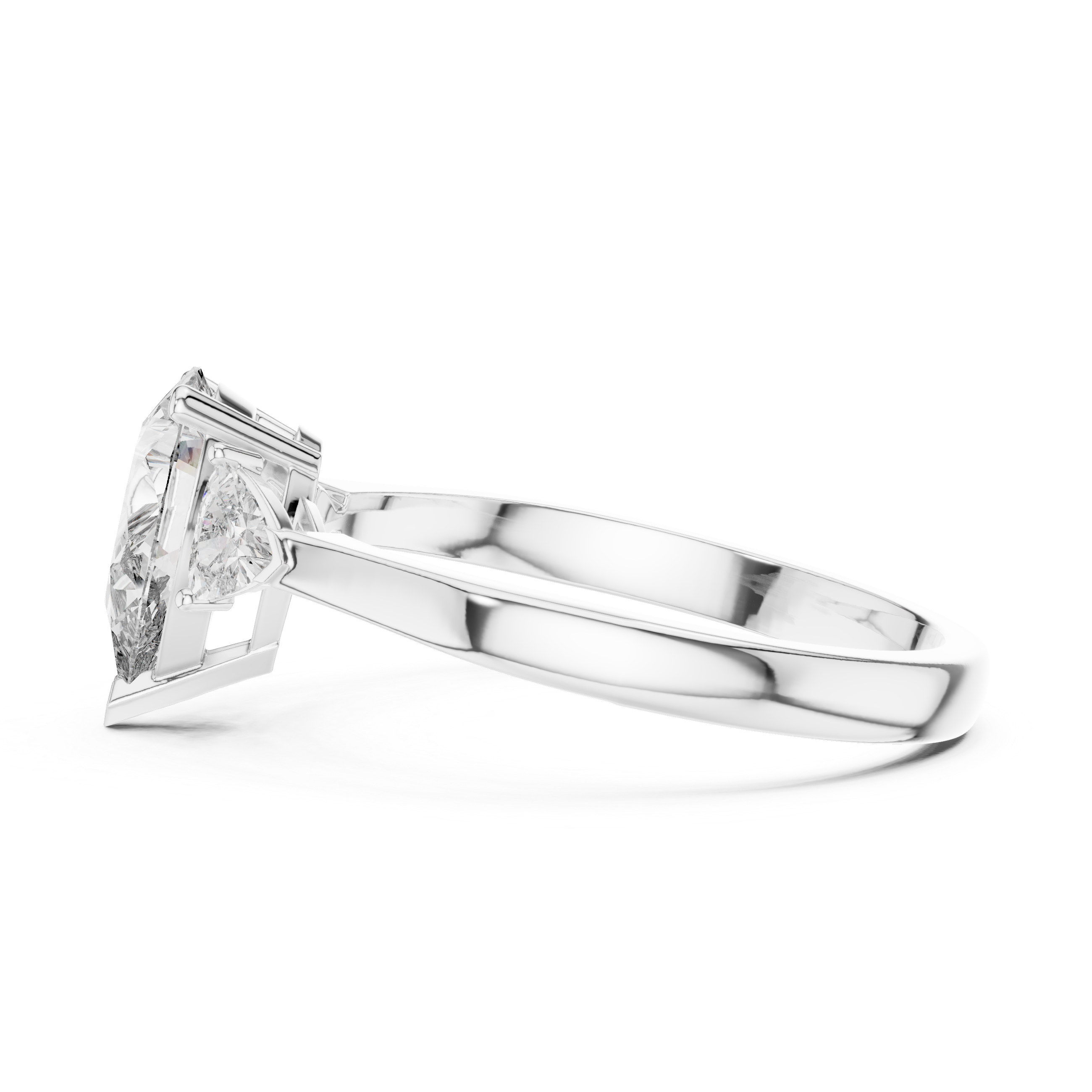 Pear-Cut and Pear Three-Stone Diamond Engagement Ring