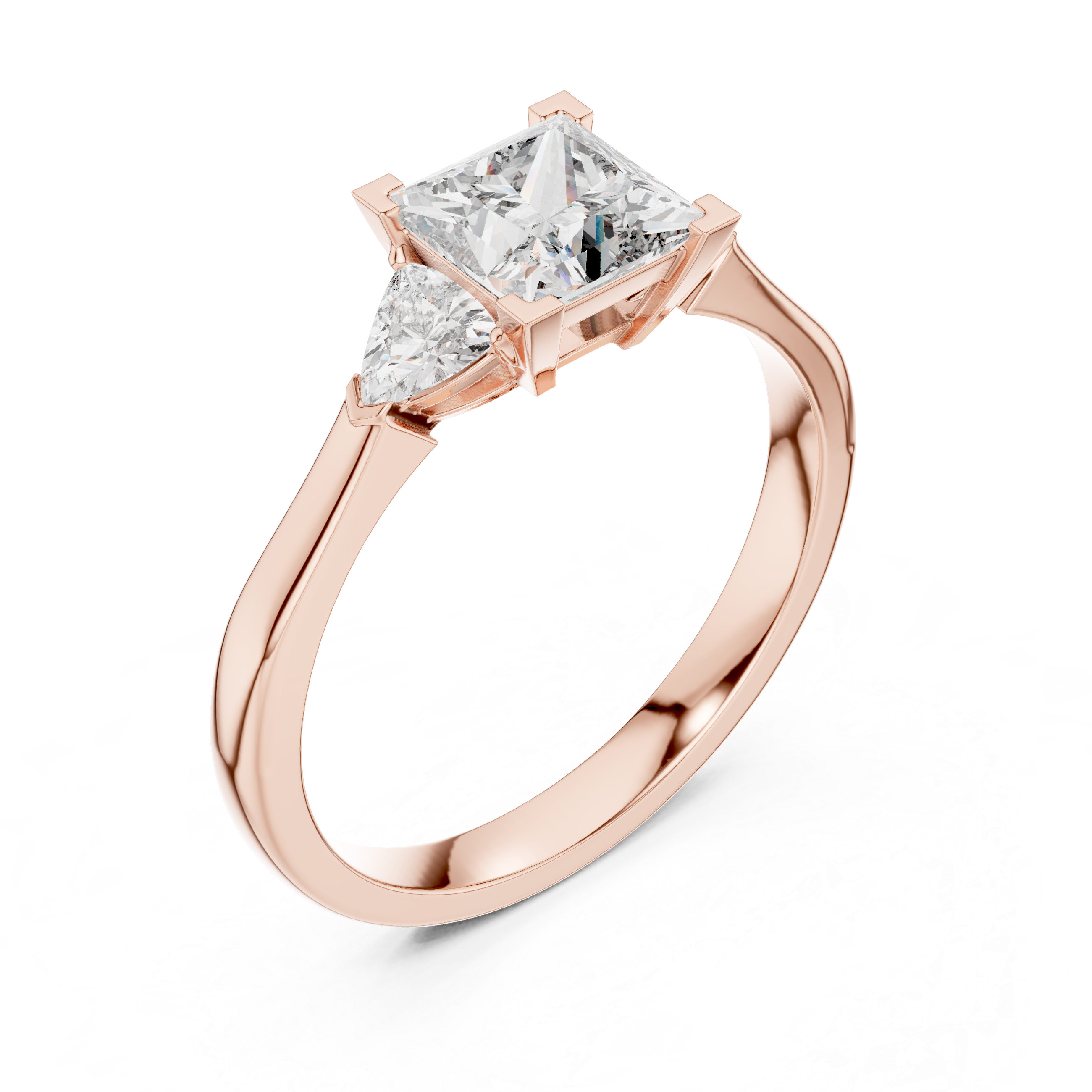Princess-Cut and Pear Three-Stone Diamond