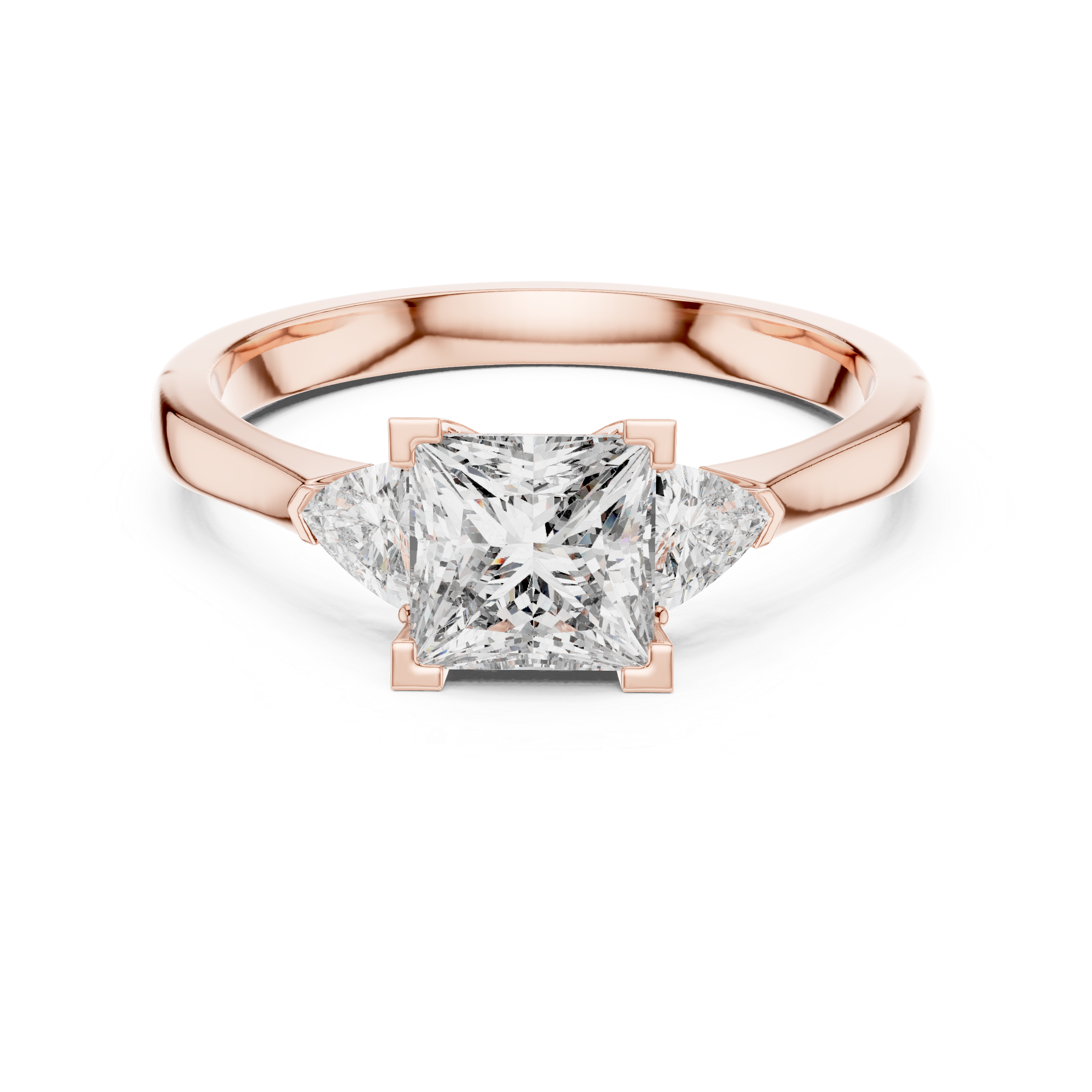 Princess-Cut and Pear Three-Stone Diamond