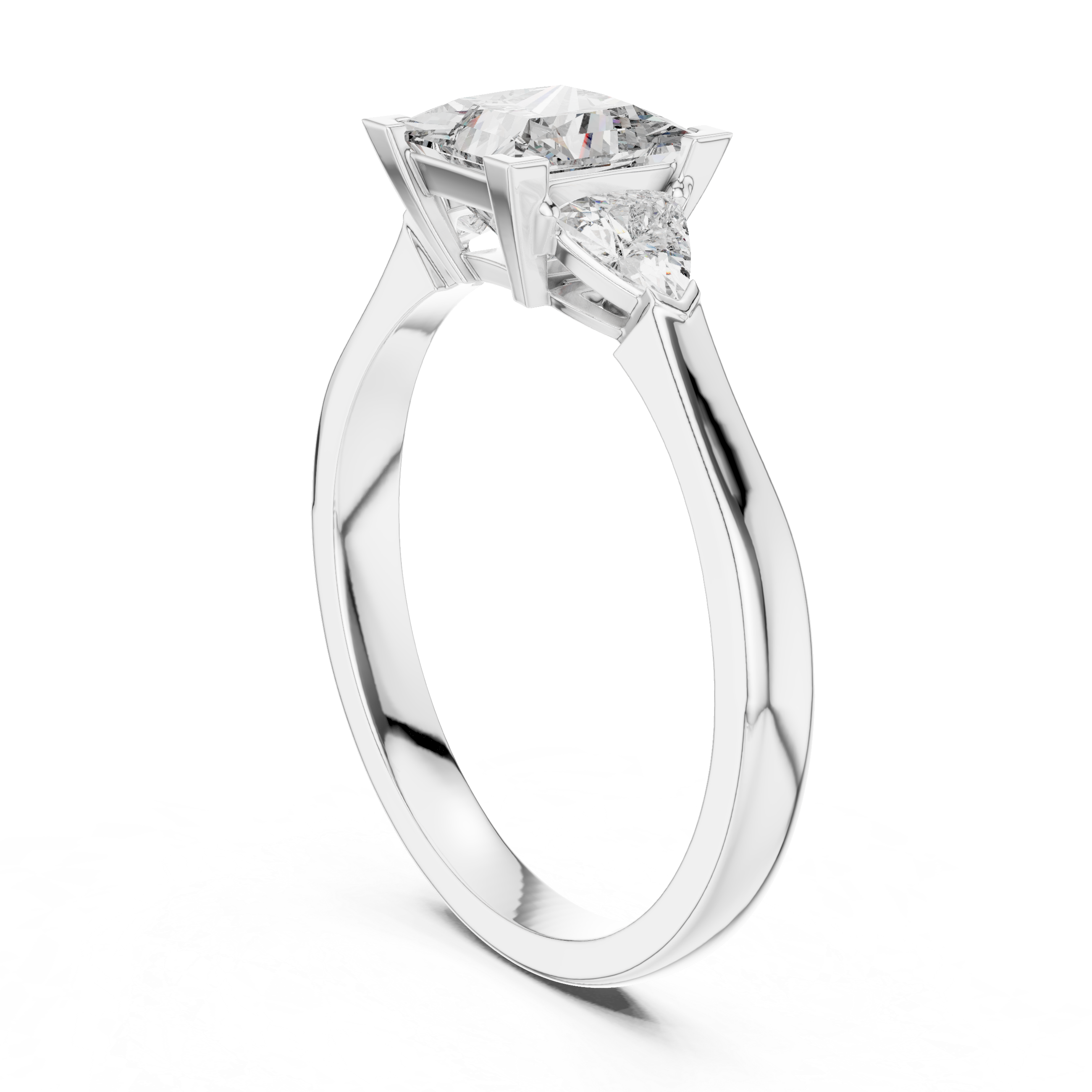 Princess-Cut and Pear Three-Stone Diamond