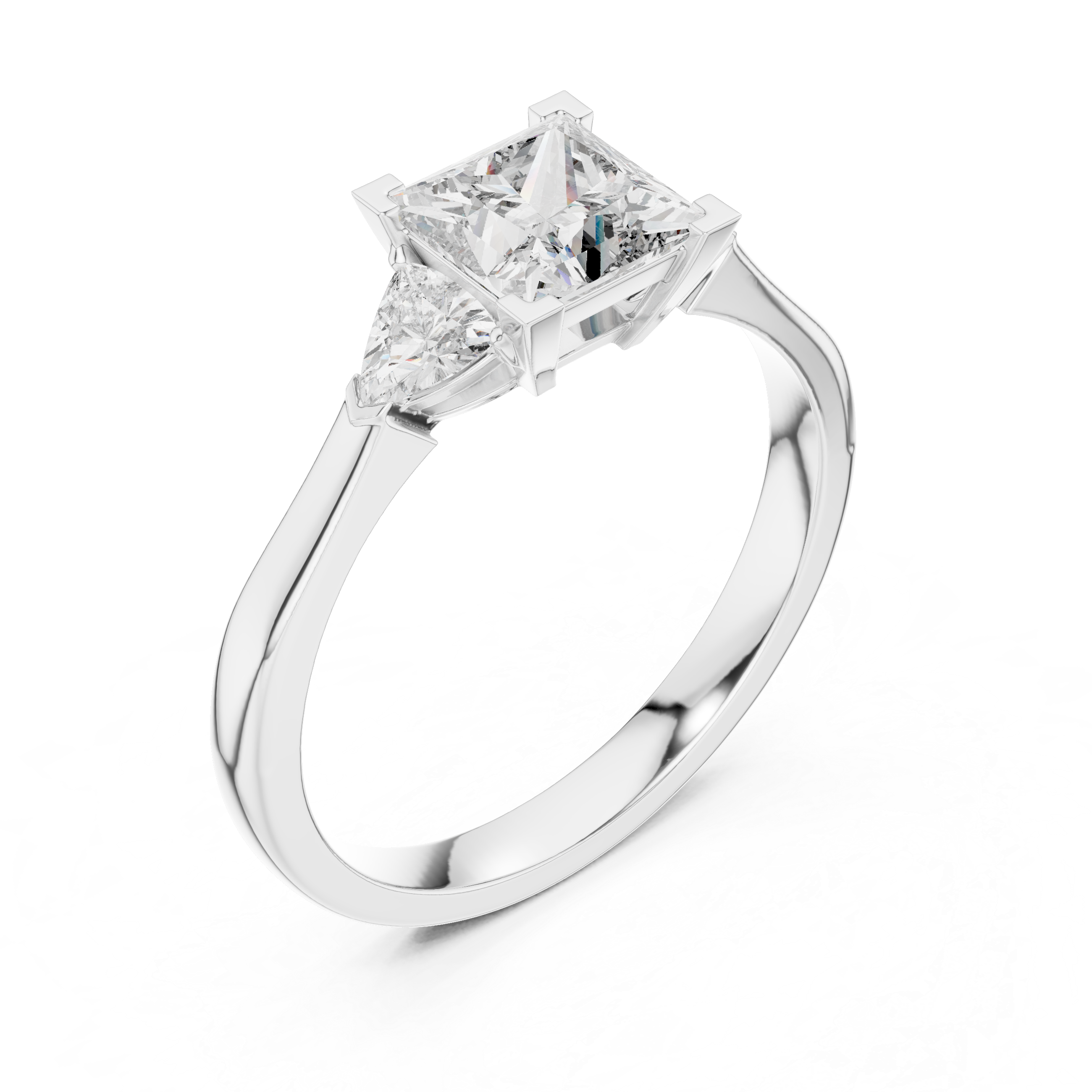 Princess-Cut and Pear Three-Stone Diamond