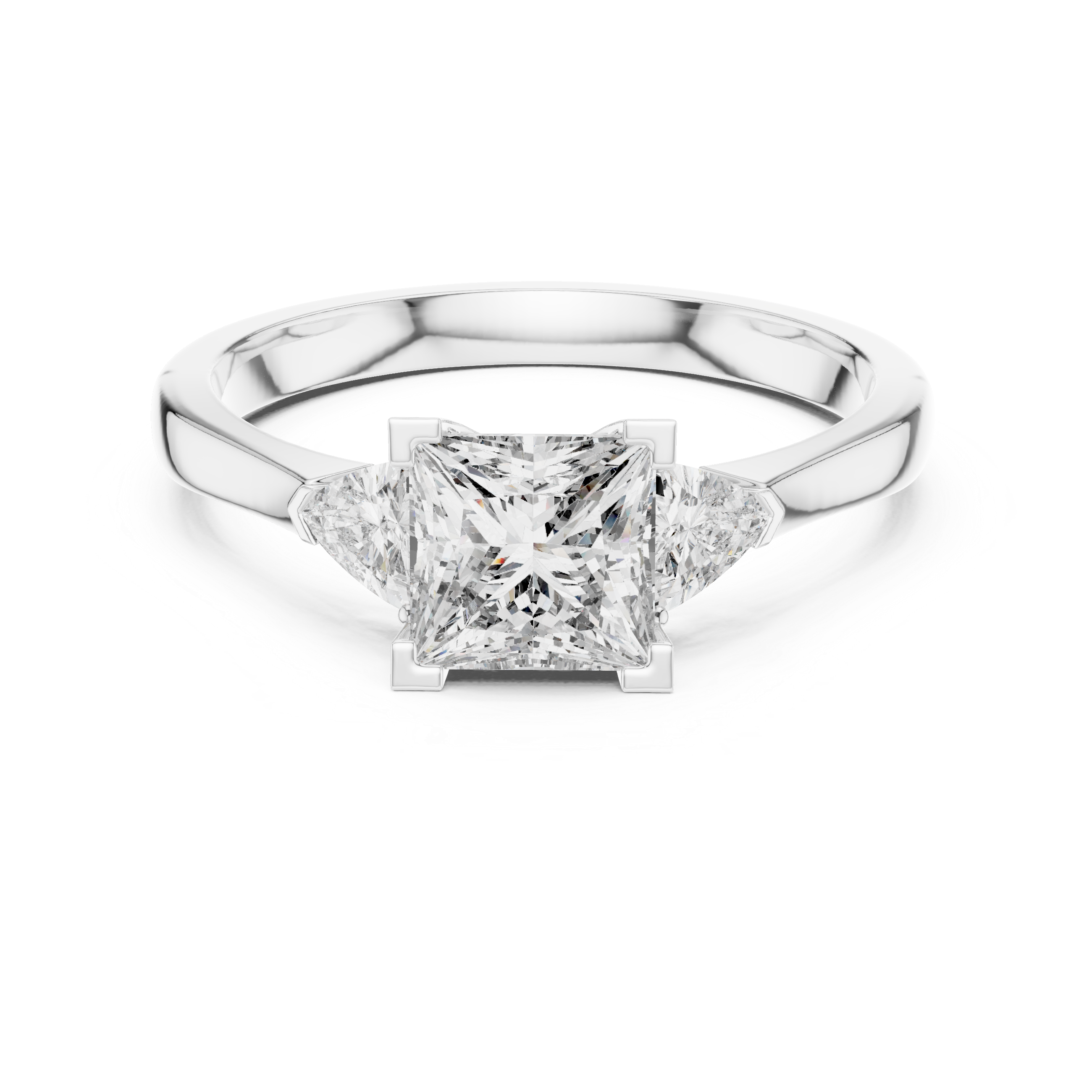 Princess-Cut and Pear Three-Stone Diamond