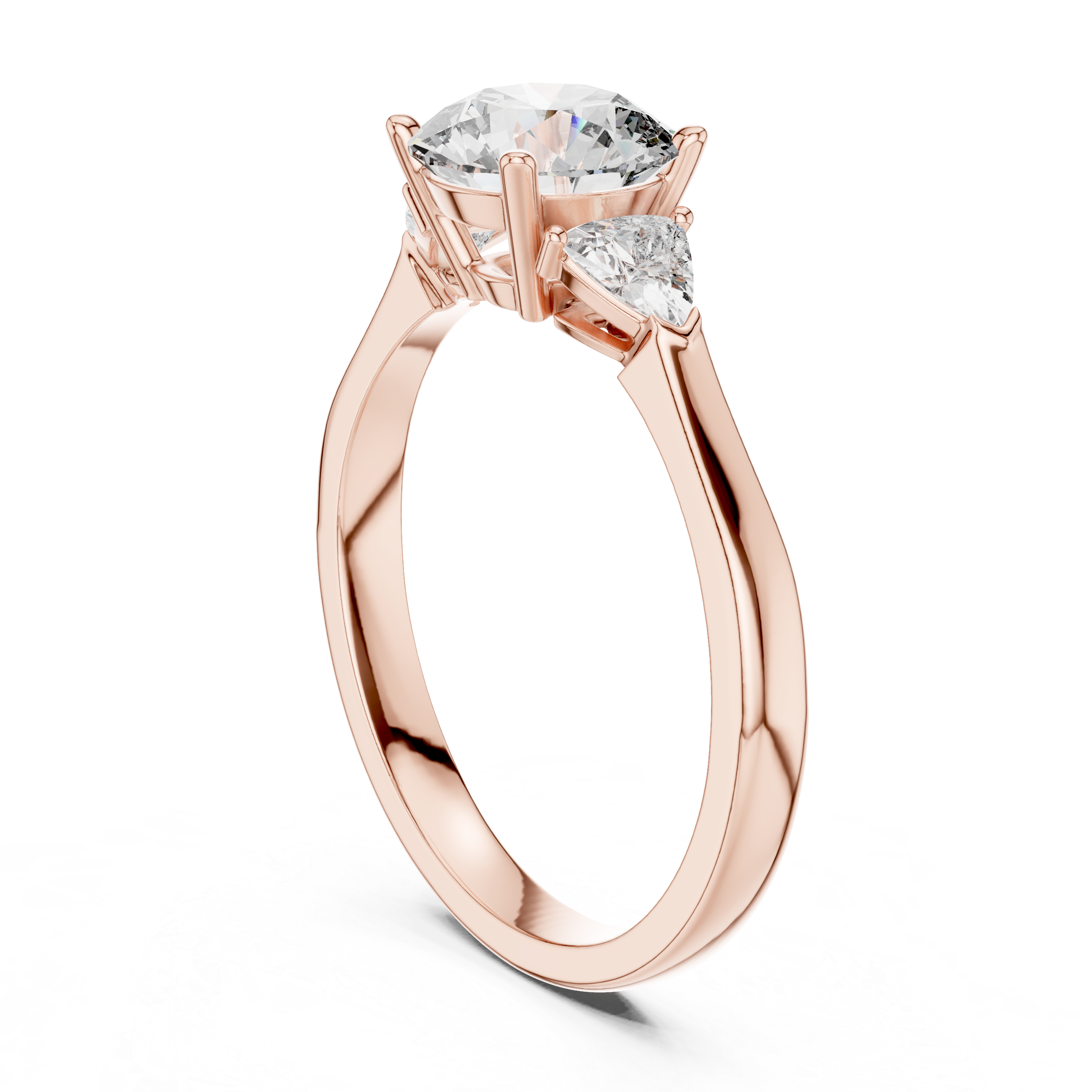 Round-Cut and Pear Three-Stone Diamond