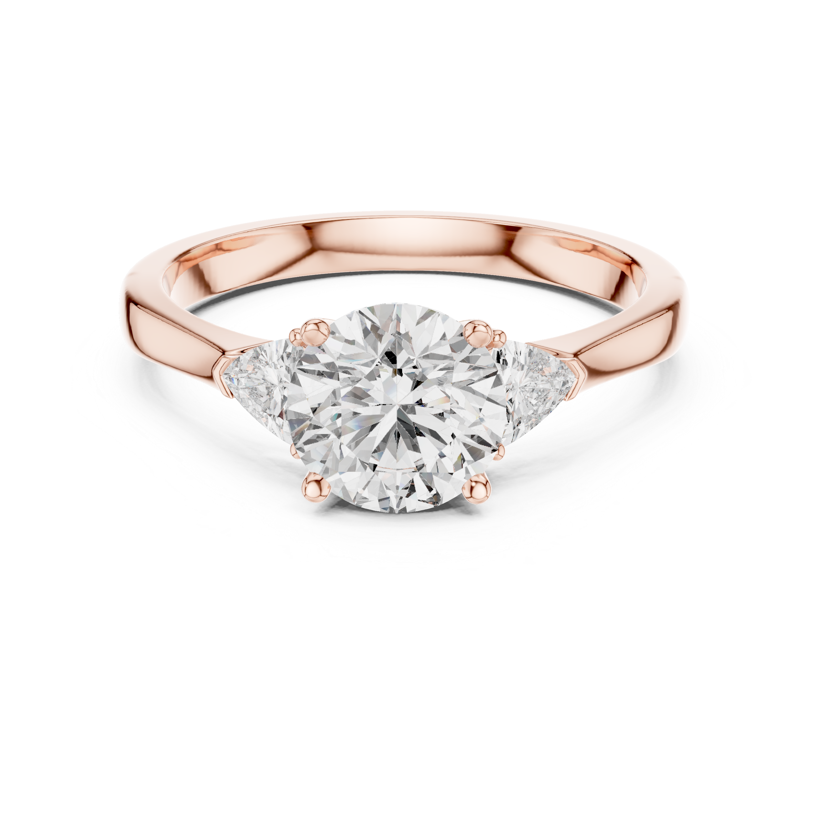 Round-Cut and Pear Three-Stone Diamond