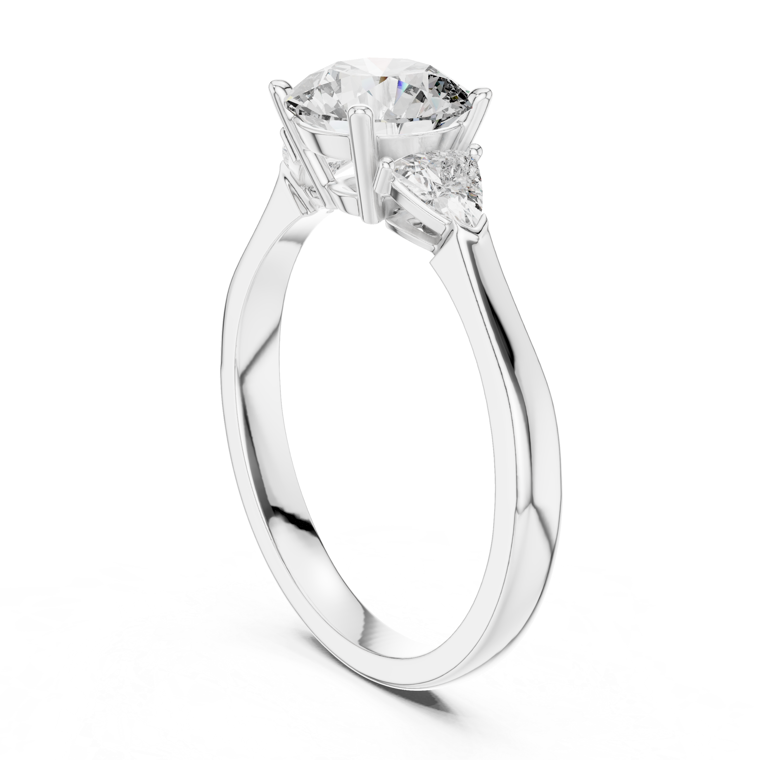 Round-Cut and Pear Three-Stone Diamond