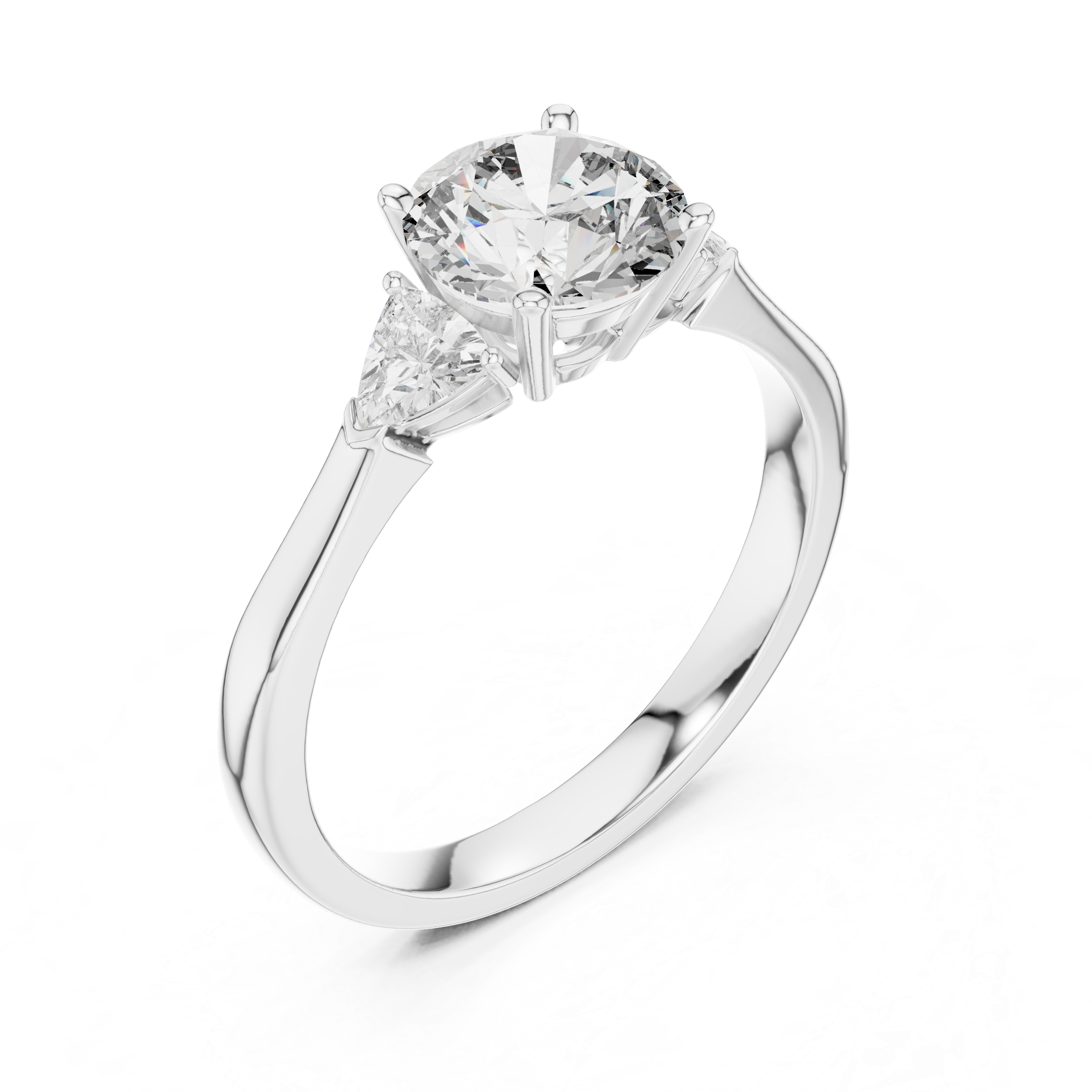 Round-Cut and Pear Three-Stone Diamond