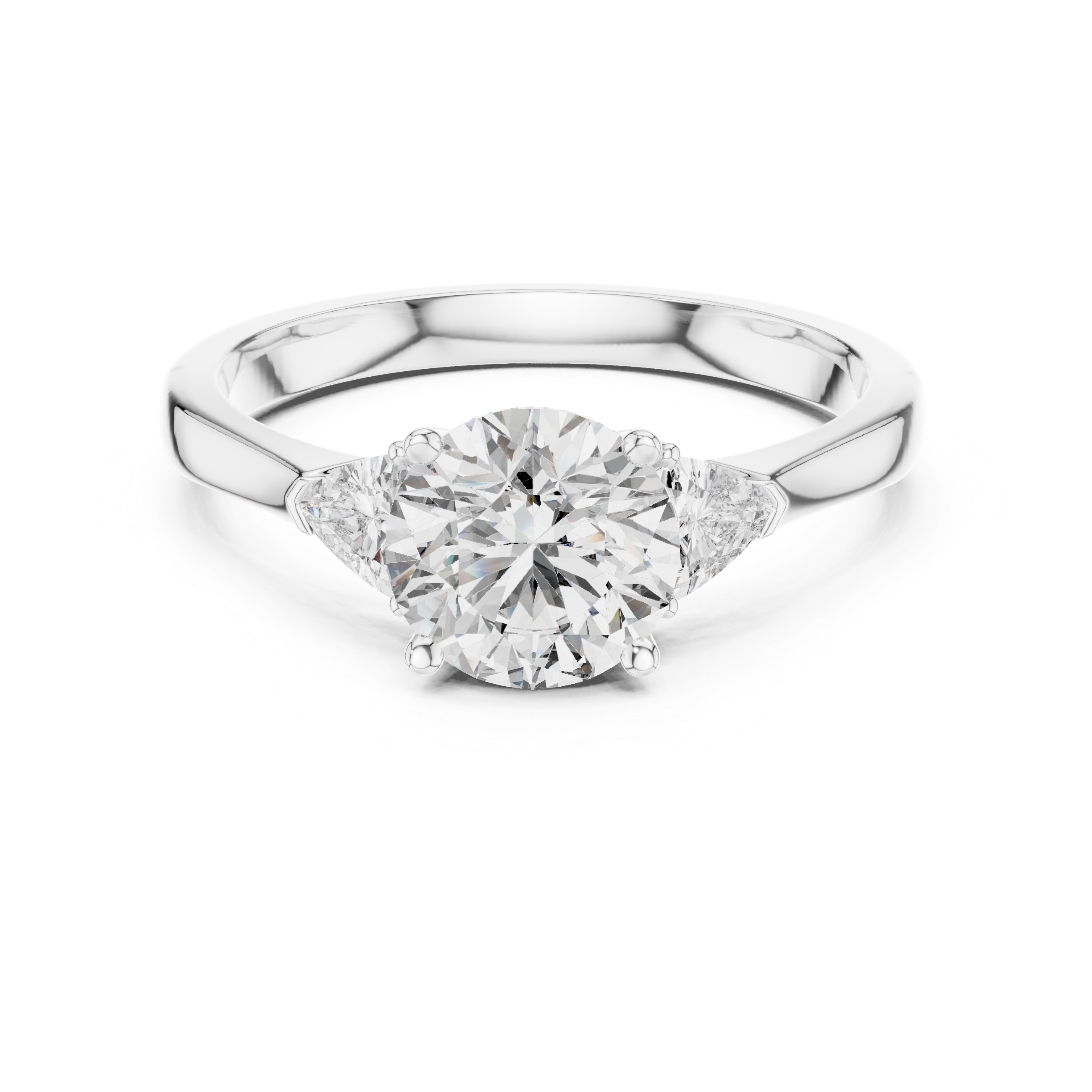 Round-Cut and Pear Three-Stone Diamond