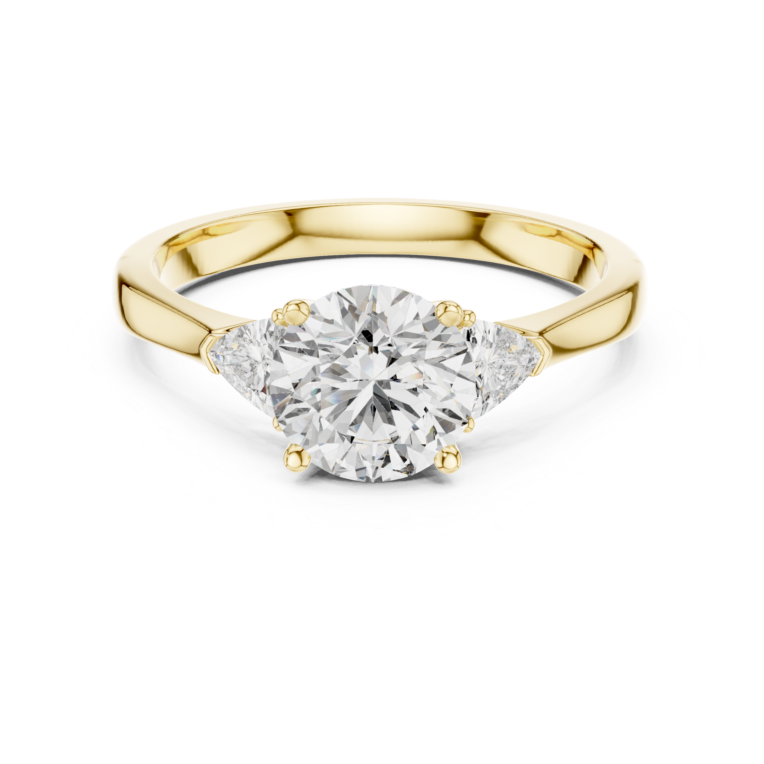 Round-Cut and Pear Three-Stone Diamond