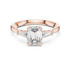 Emerald-Cut Diamond Engagement Ring with Trapezoid Side Stones